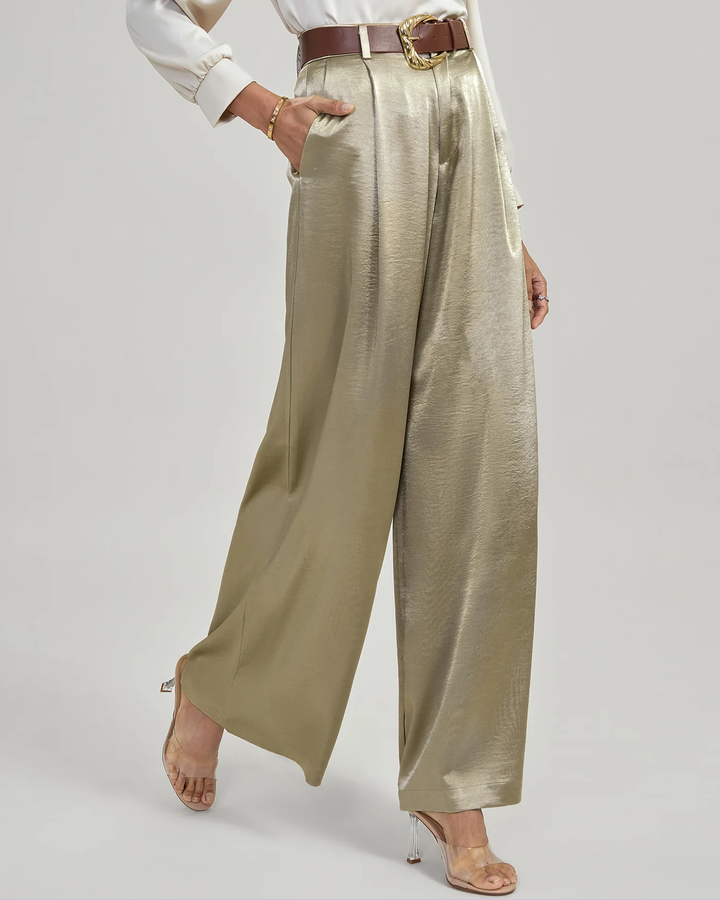 Apricot Belt Casual Pants