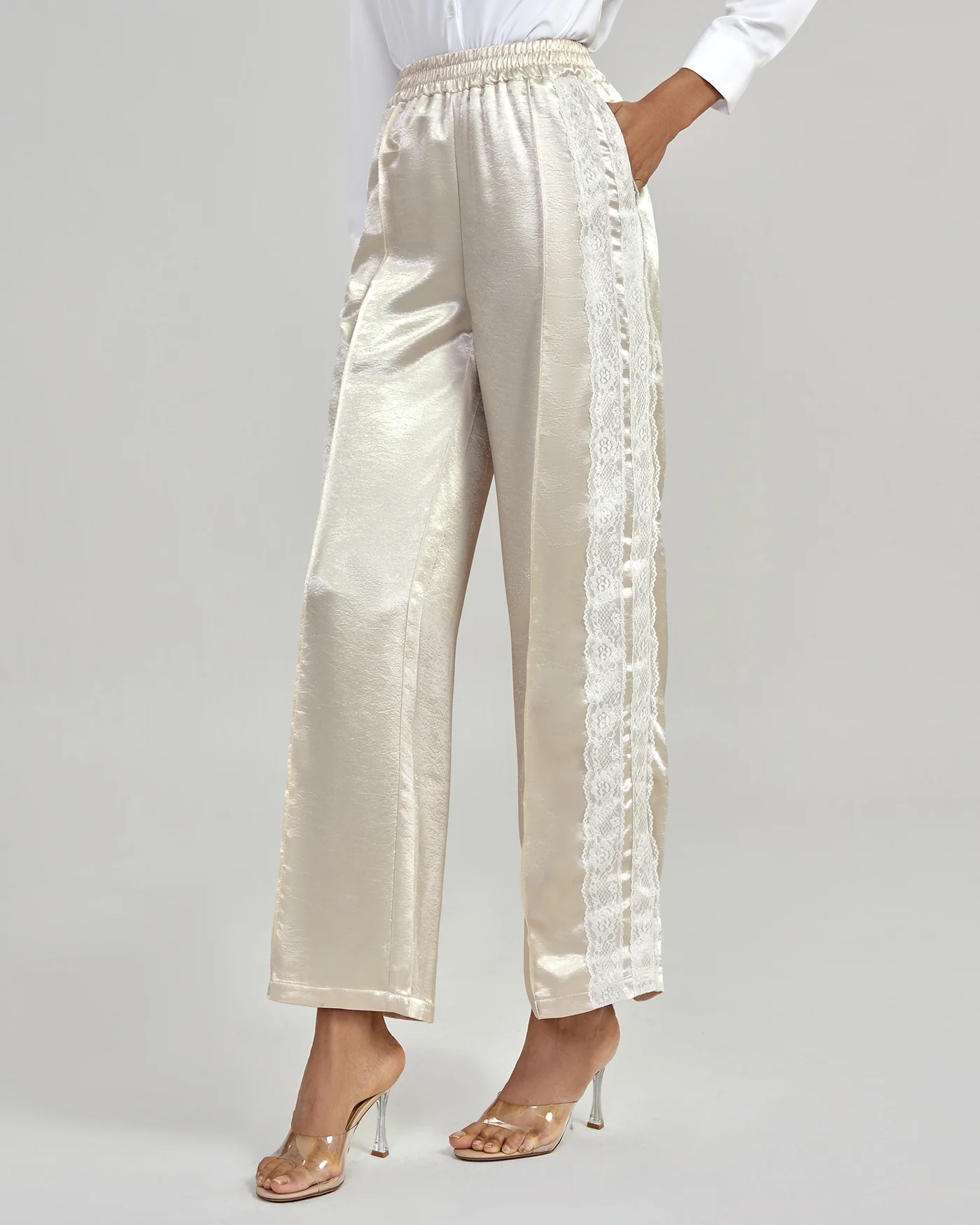 Apricot Elastic Waist Casual Pant - Image 2