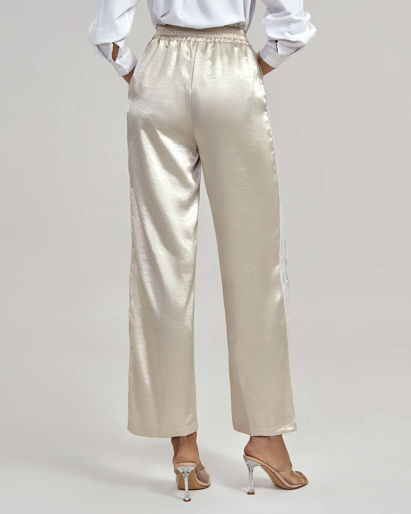 Apricot Elastic Waist Casual Pant - Image 4
