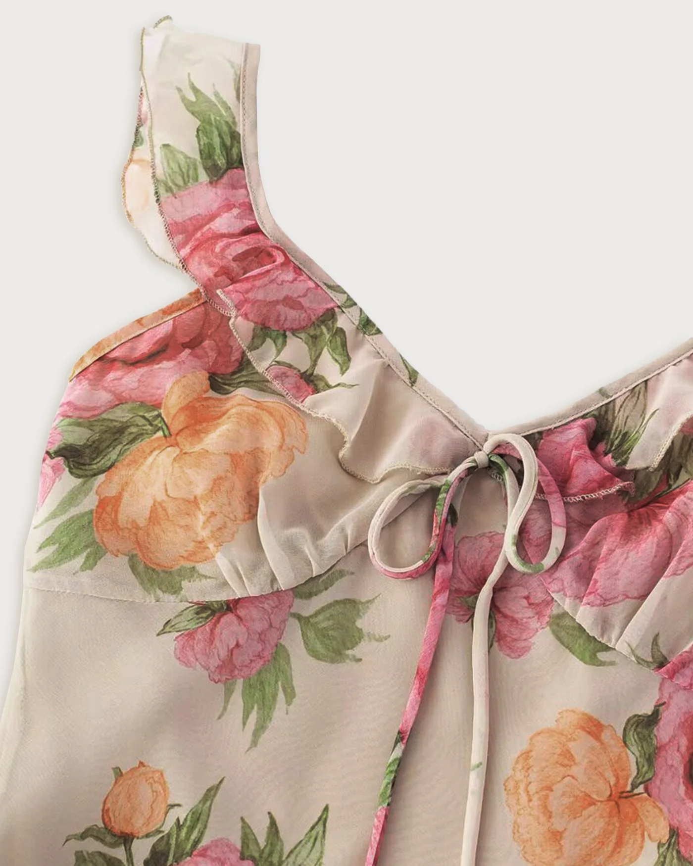 Apricot Floral Slip Mini Dress - Image 4