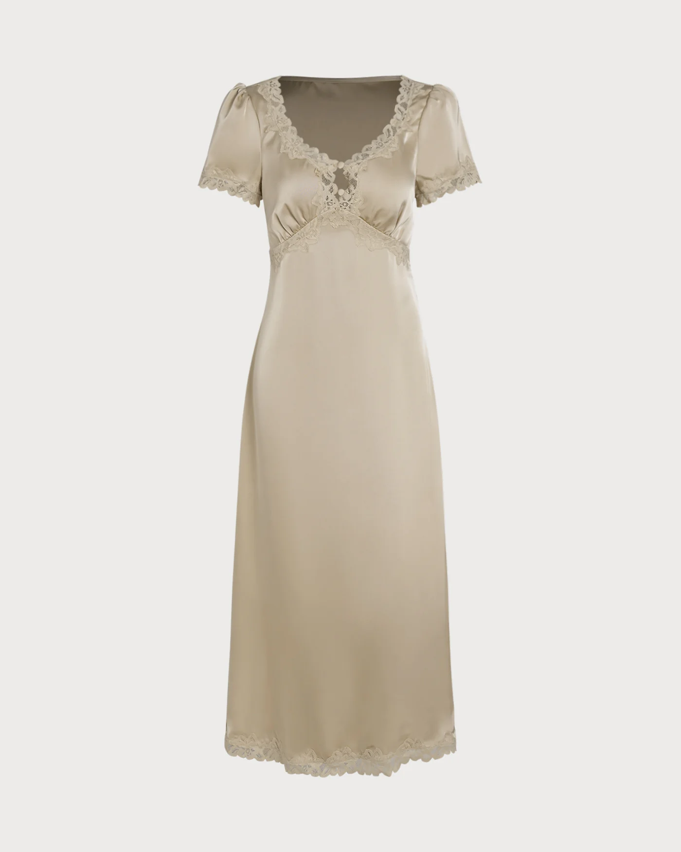 Apricot Lace Tunic Maxi Dresses - Image 7