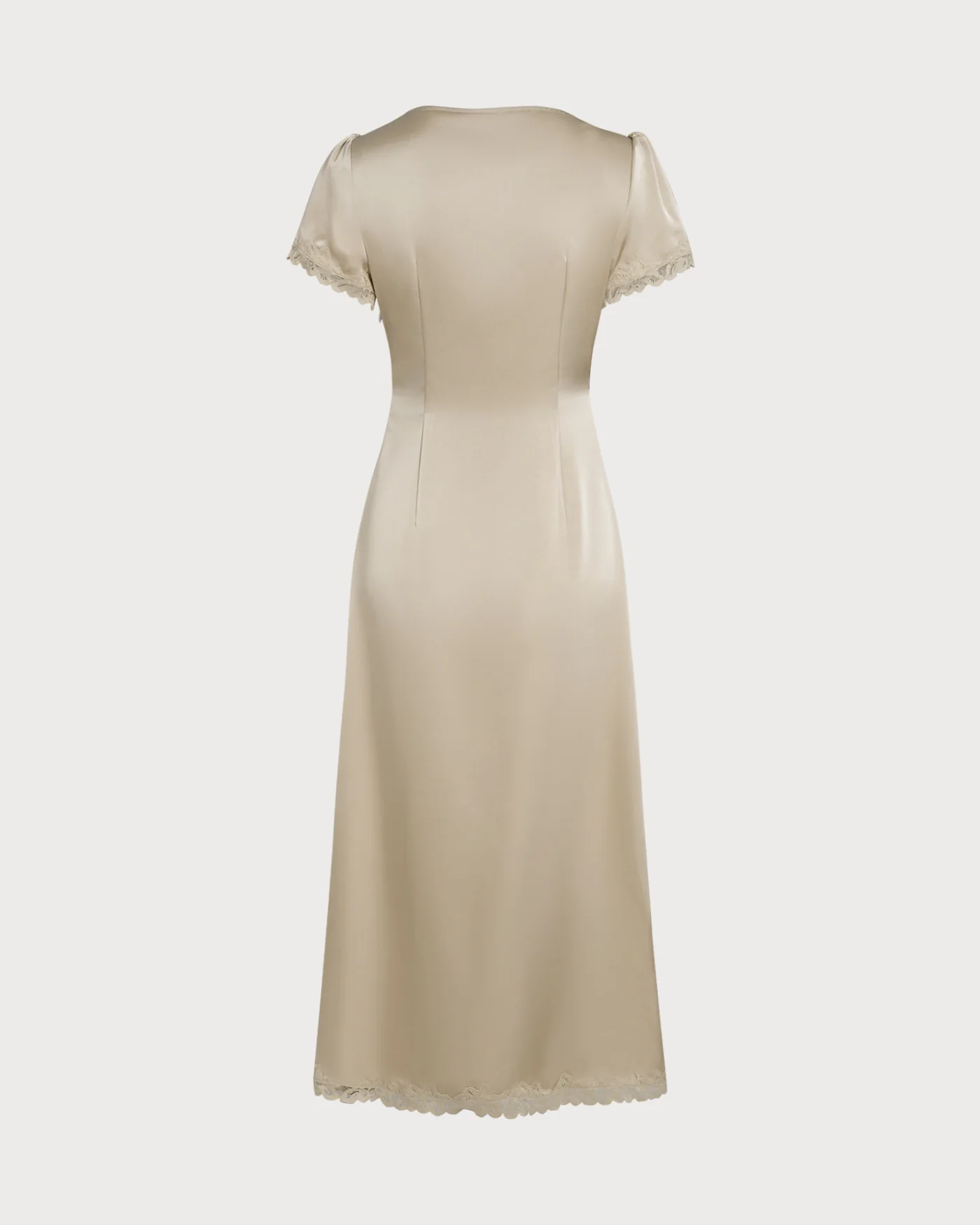 Apricot Lace Tunic Maxi Dresses - Image 8