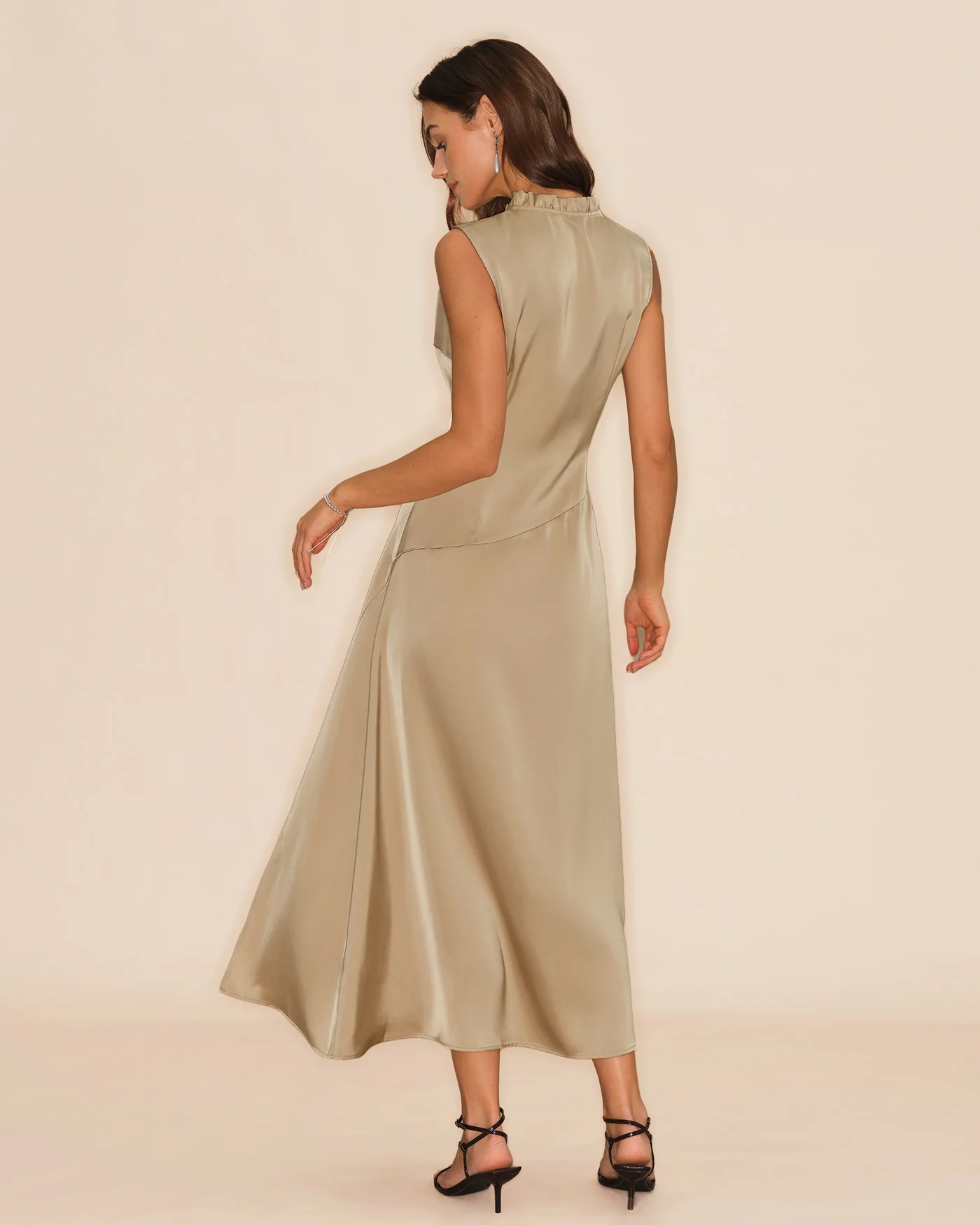 Apricot Ruffled Midi Dress - Image 7
