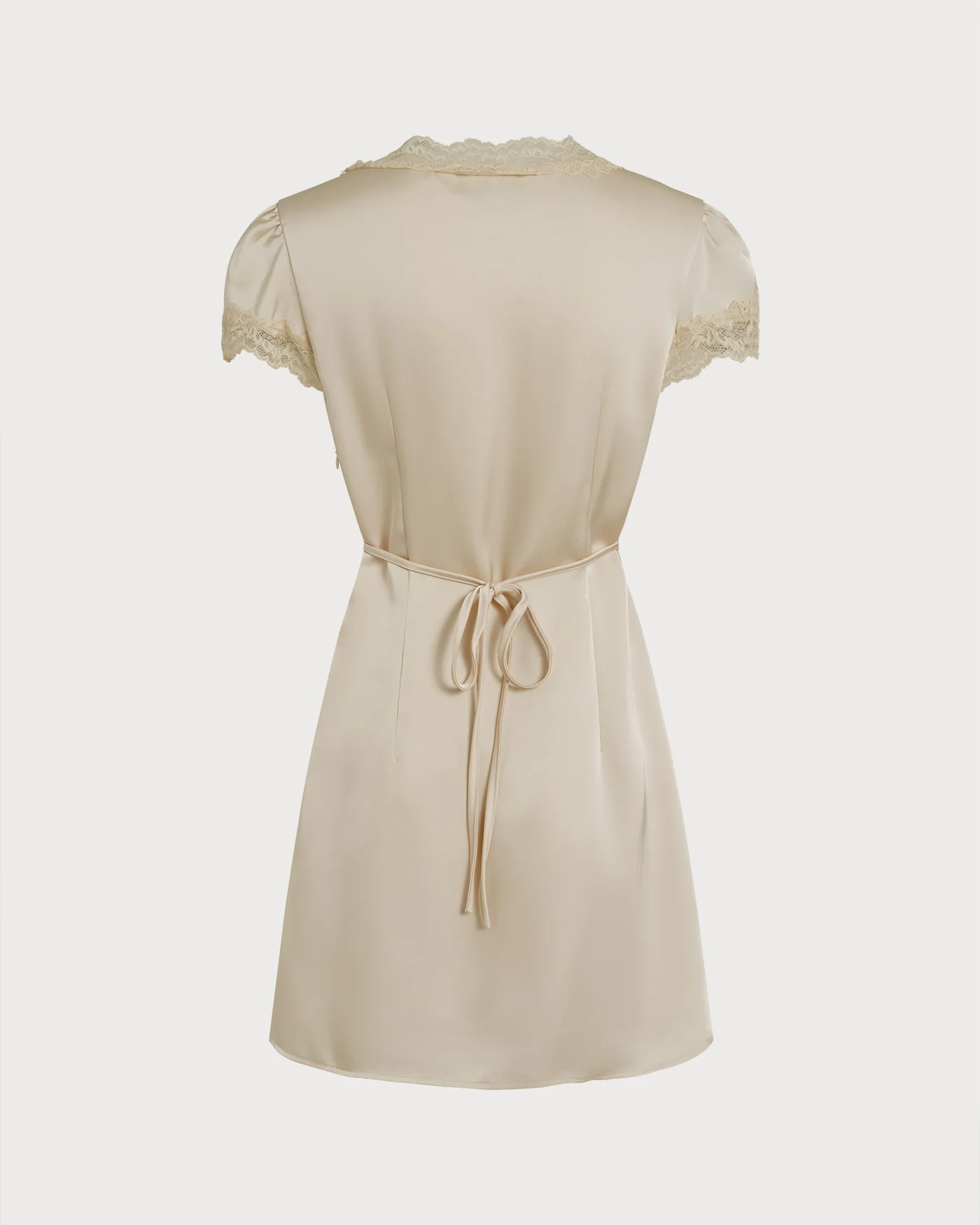 Apricot Square Neck Lace Mini Dress - Image 8