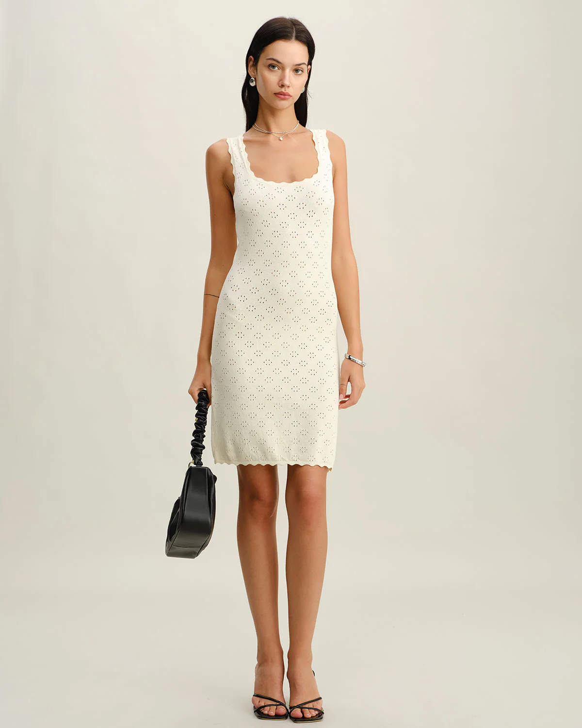 Apricot Square Neck Slip Sweater Dress - Image 4