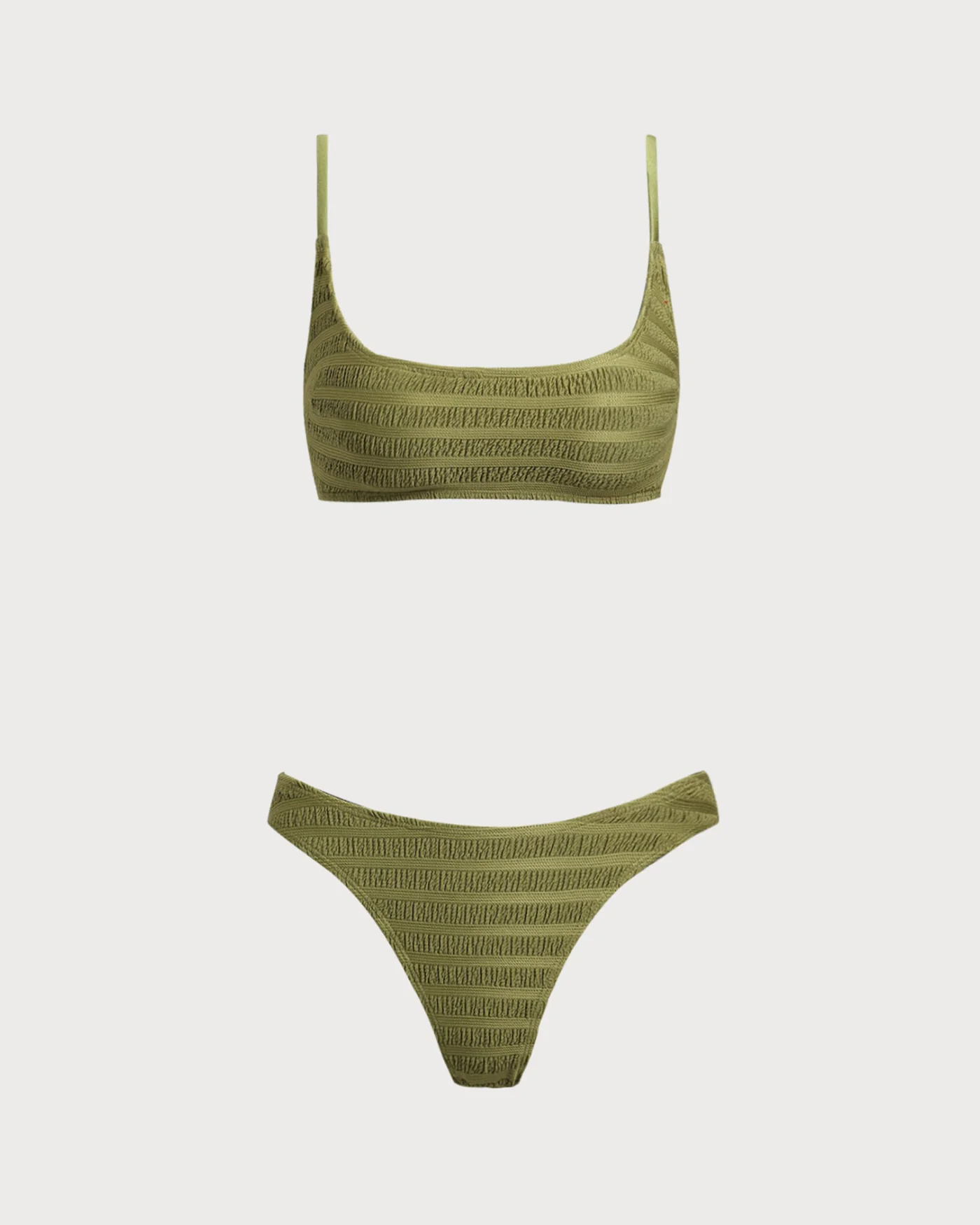 Army Green Ruffle Bikini Set - Image 2
