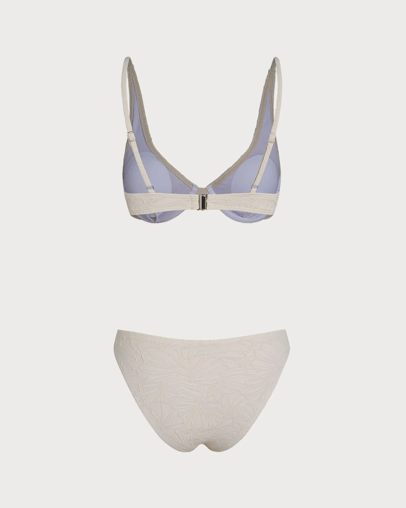 Beige Jacquard Underwire Bikini Set - Image 3