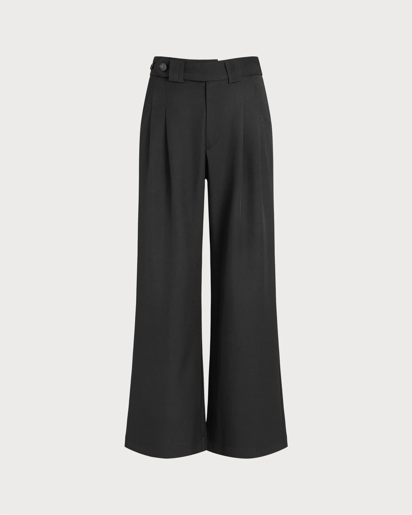 Black Button Straight Pants