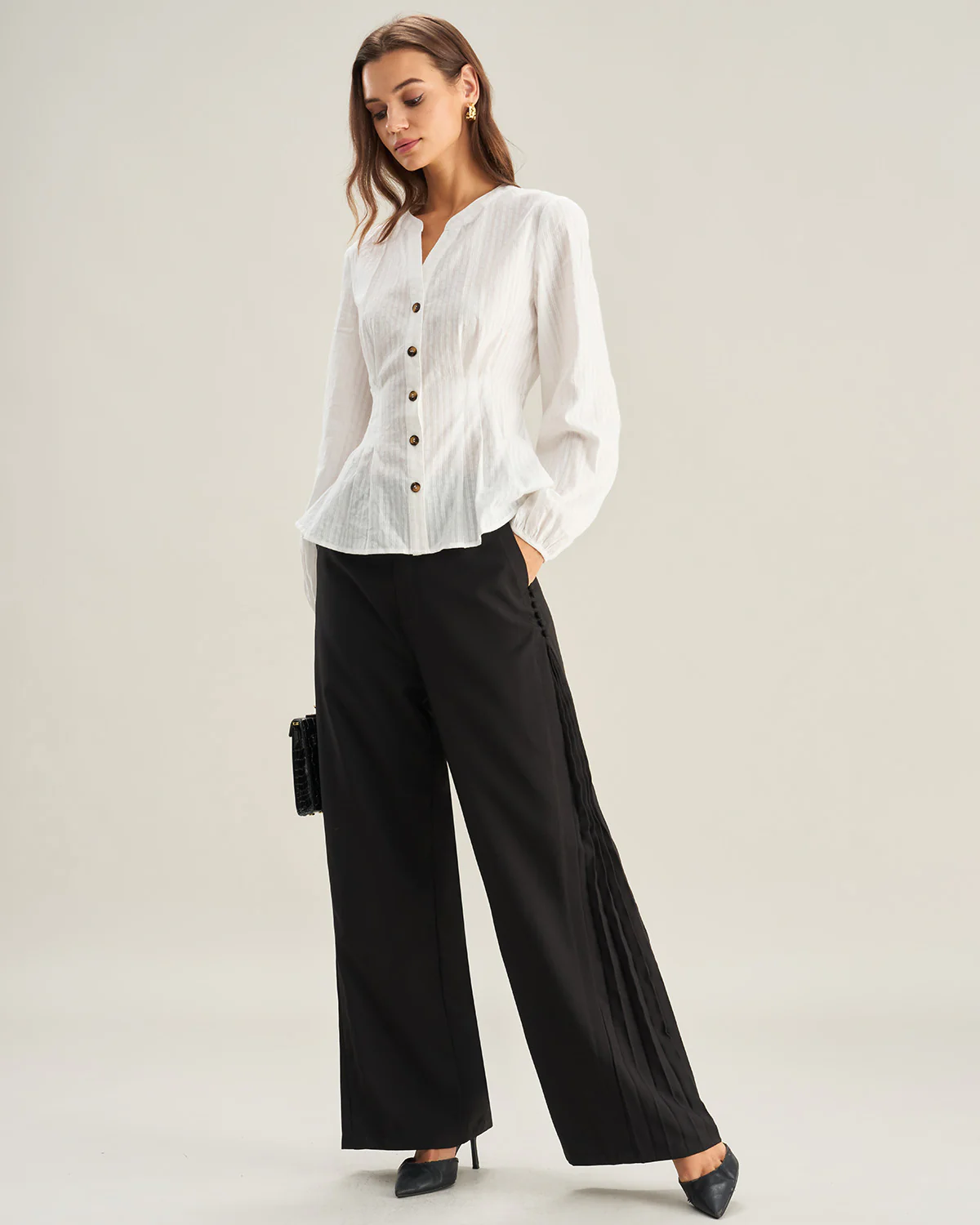 Black Flare Casual Pants - Image 5