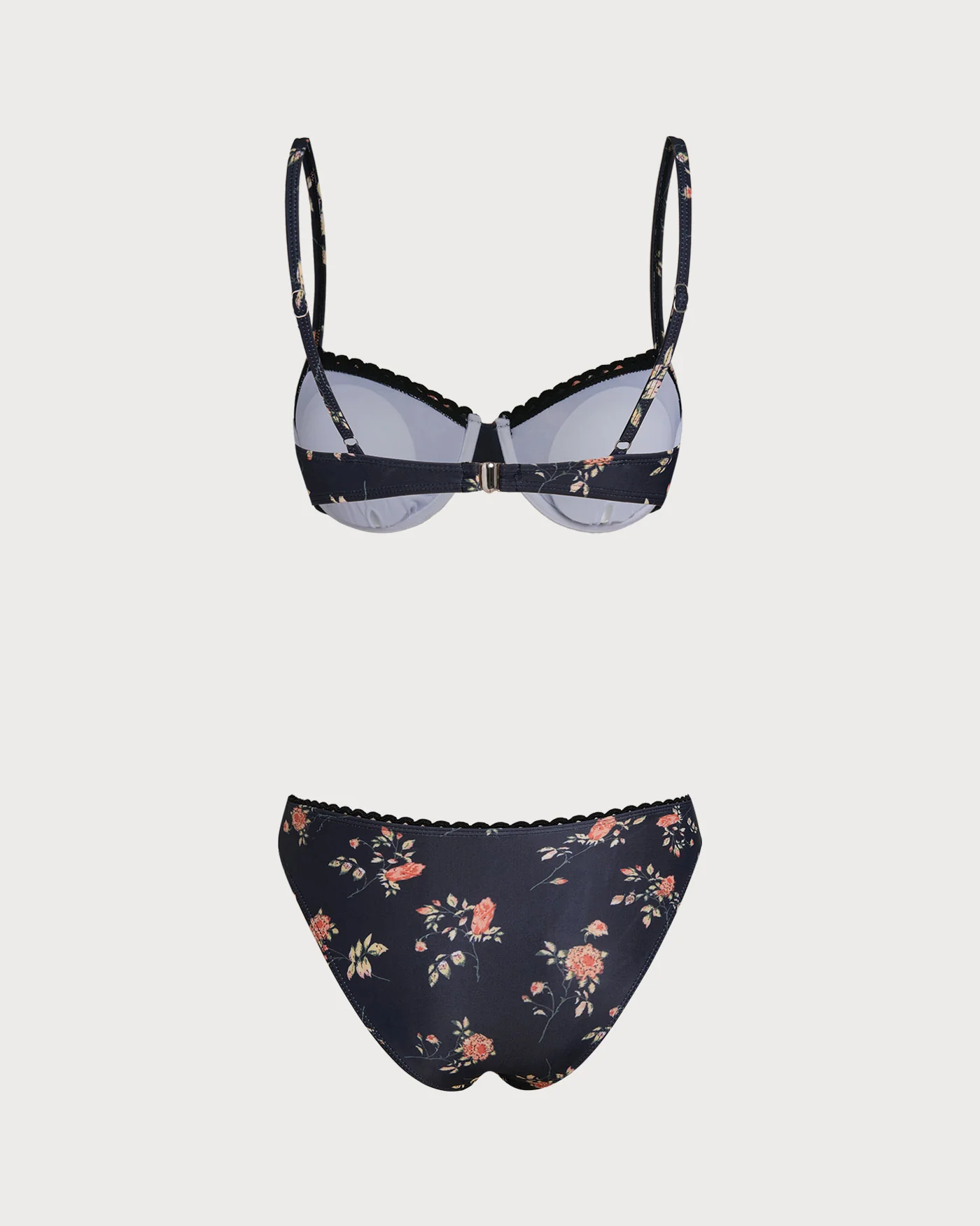 Black Floral Underwire Bikini Set - Image 3