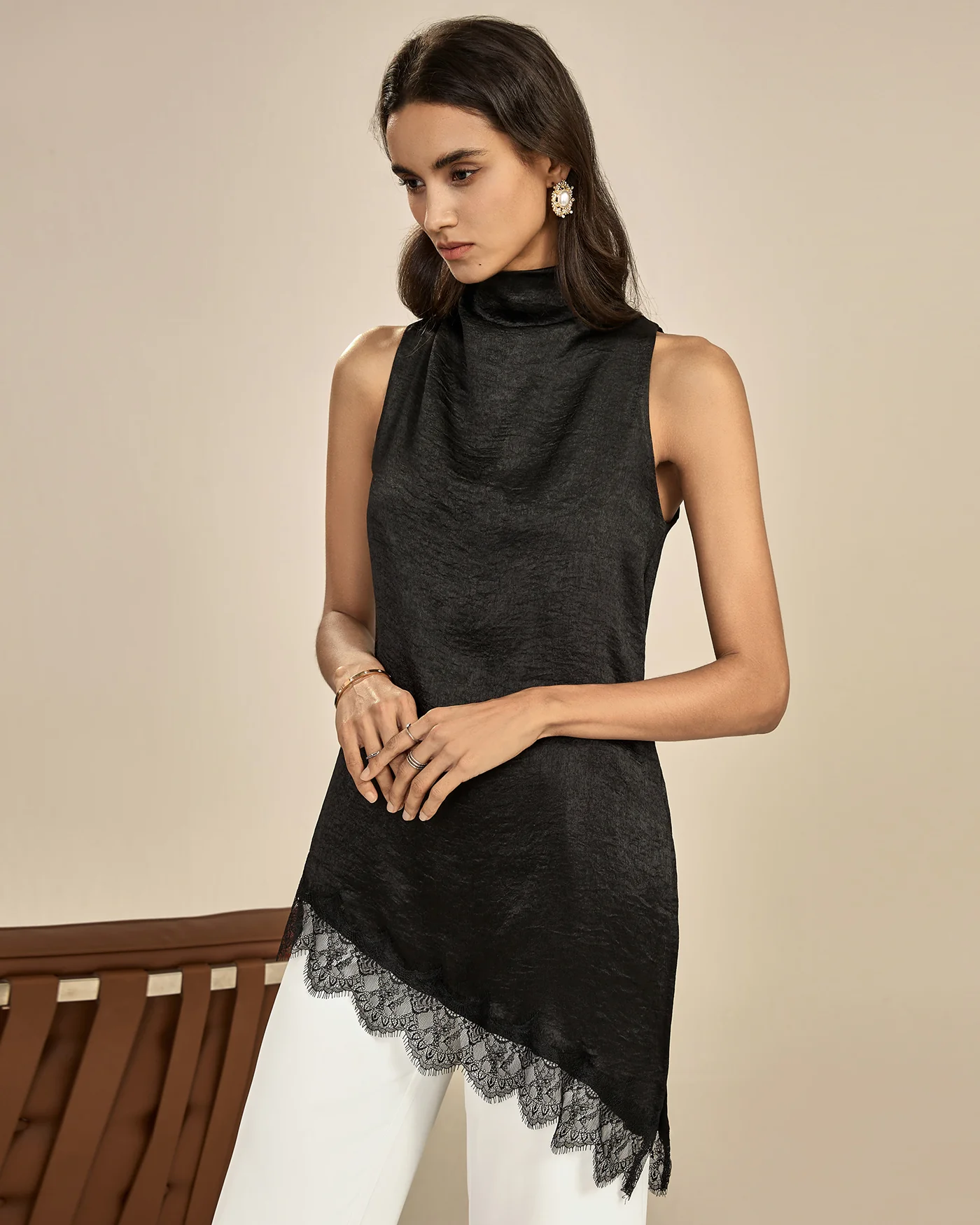 Black Lace Turtle Tank Top - Image 3