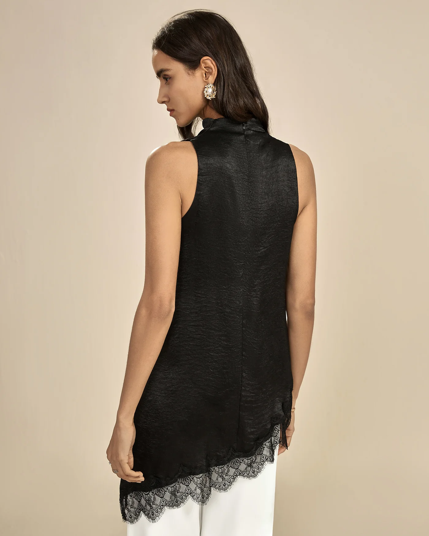 Black Lace Turtle Tank Top - Image 4