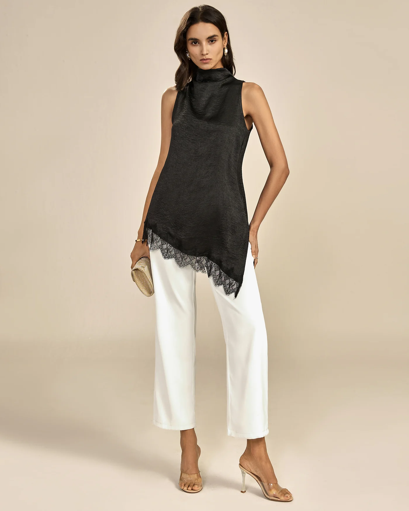 Black Lace Turtle Tank Top - Image 5