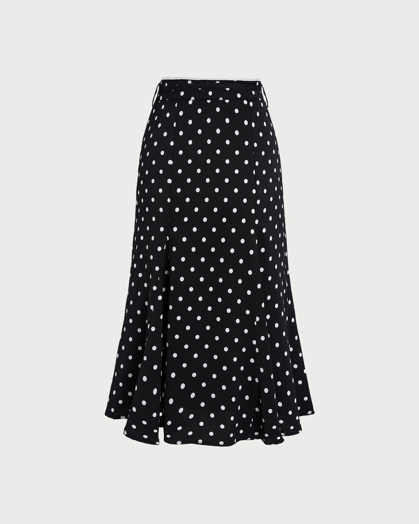 Black Polka Dot Mermaid Midi Skirt - Image 6