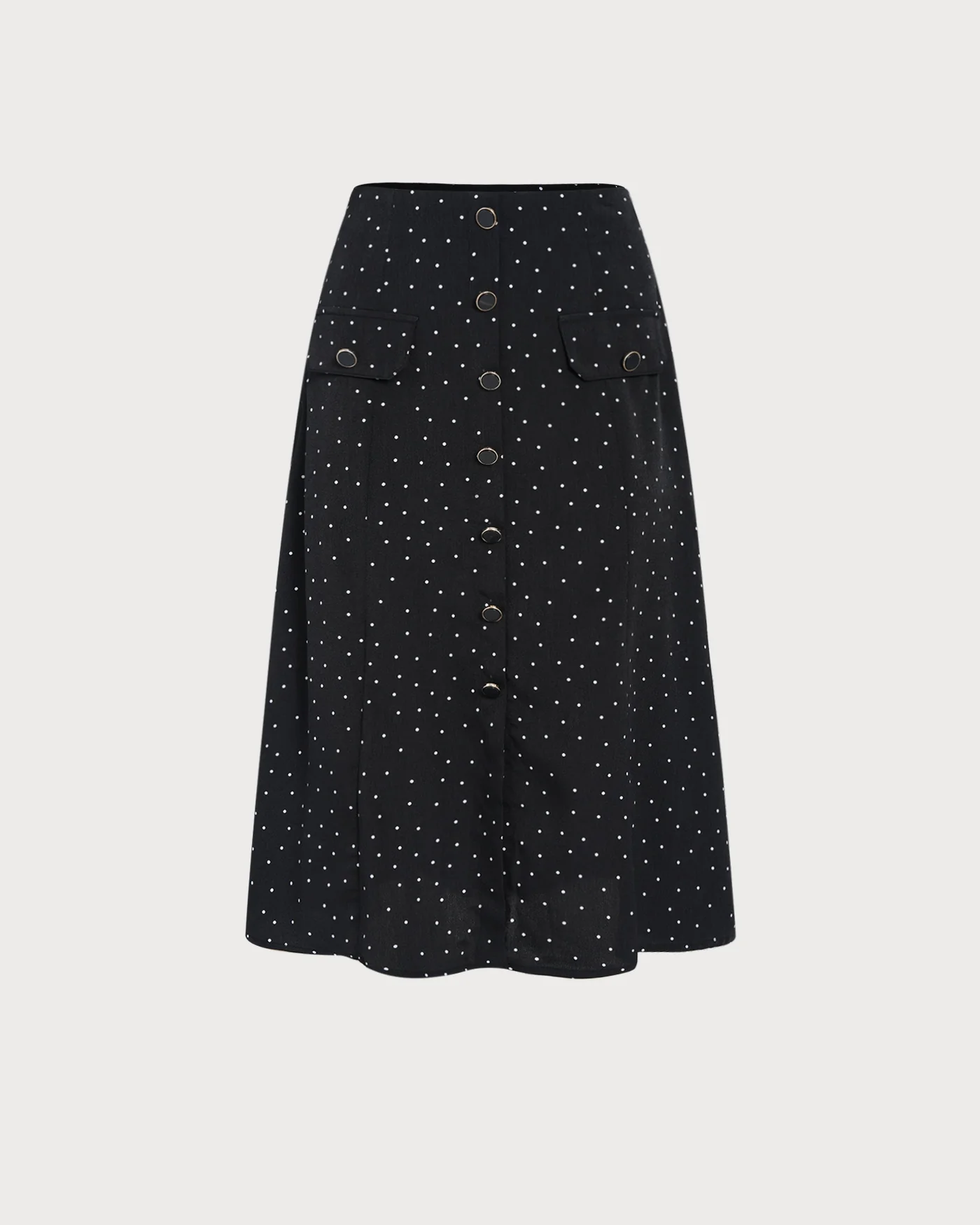 Black Polka Dot Midi Skirt - Image 6