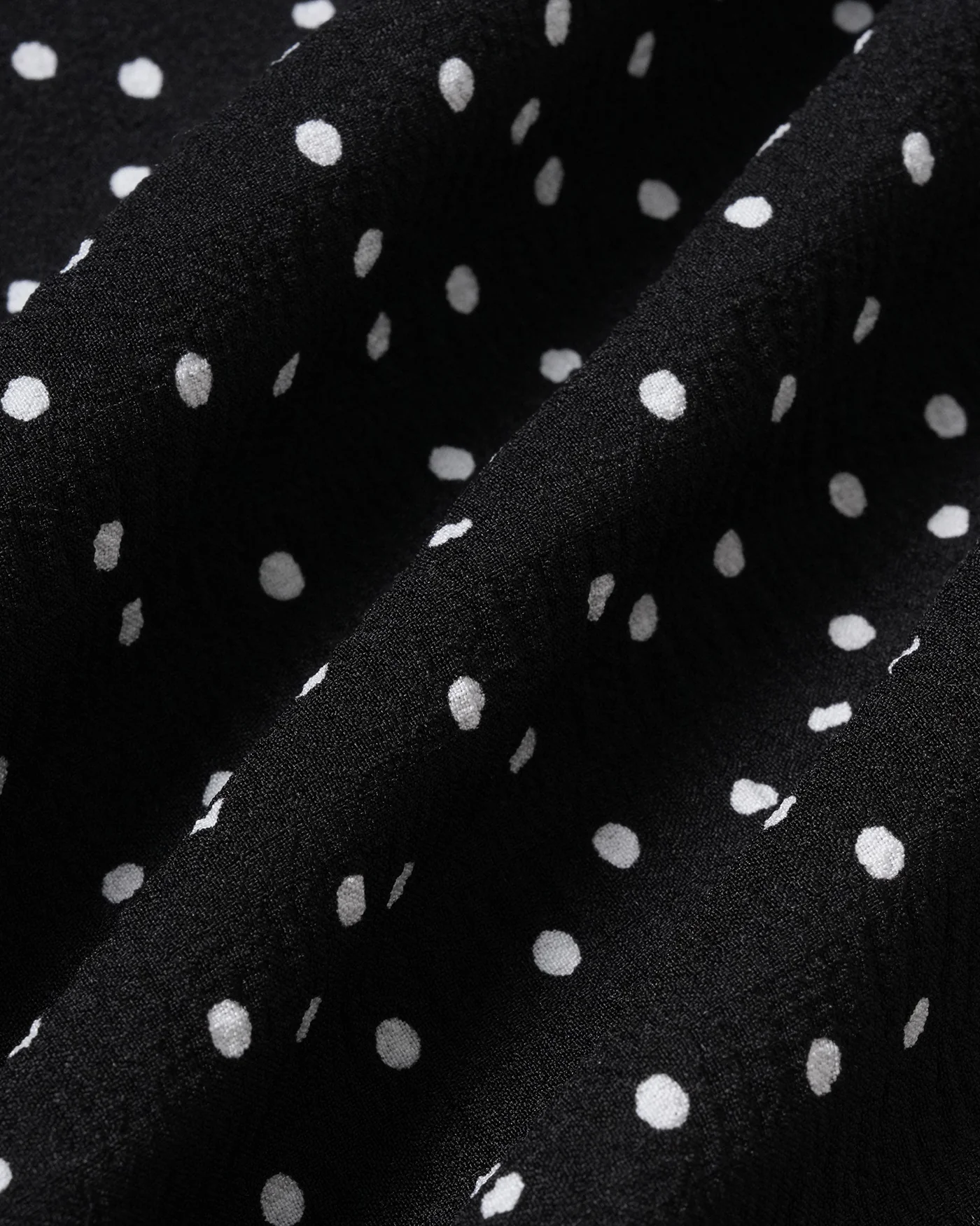 Black Polka Dot Ruched Midi Skirt - Image 8