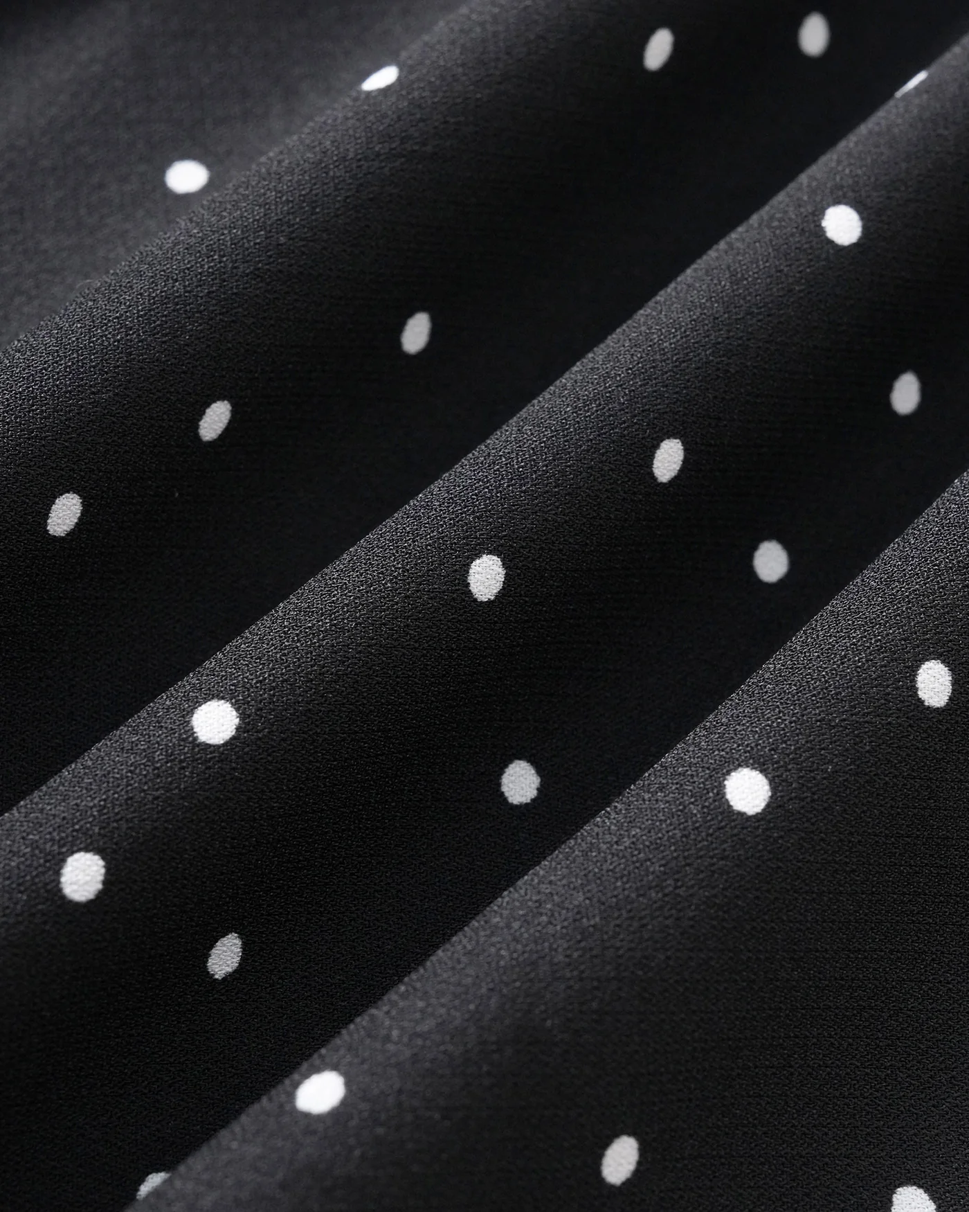 Black Polka Dot Shirred Mini Dress - Image 4