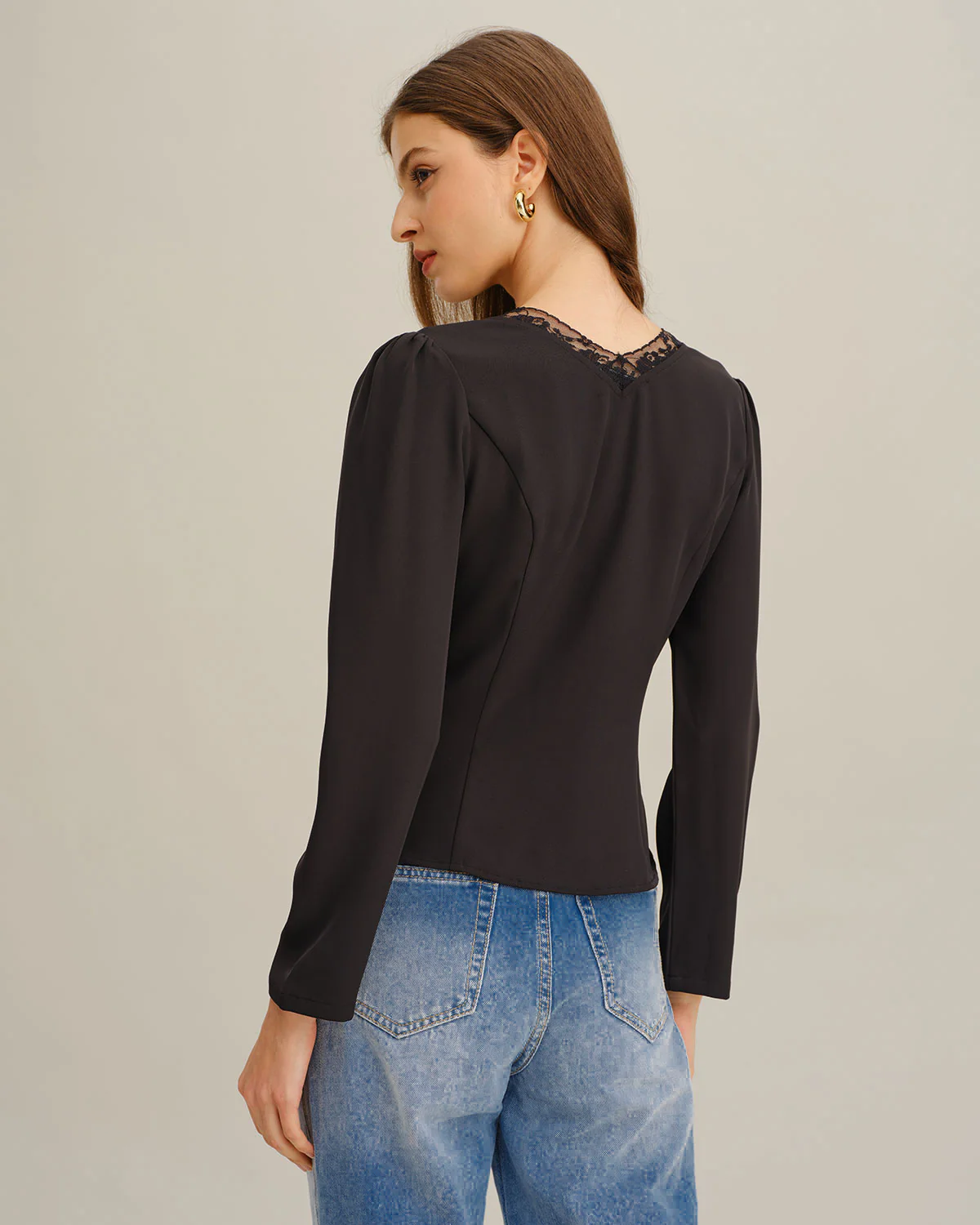 Black See Through Lace Blouse - Image 5