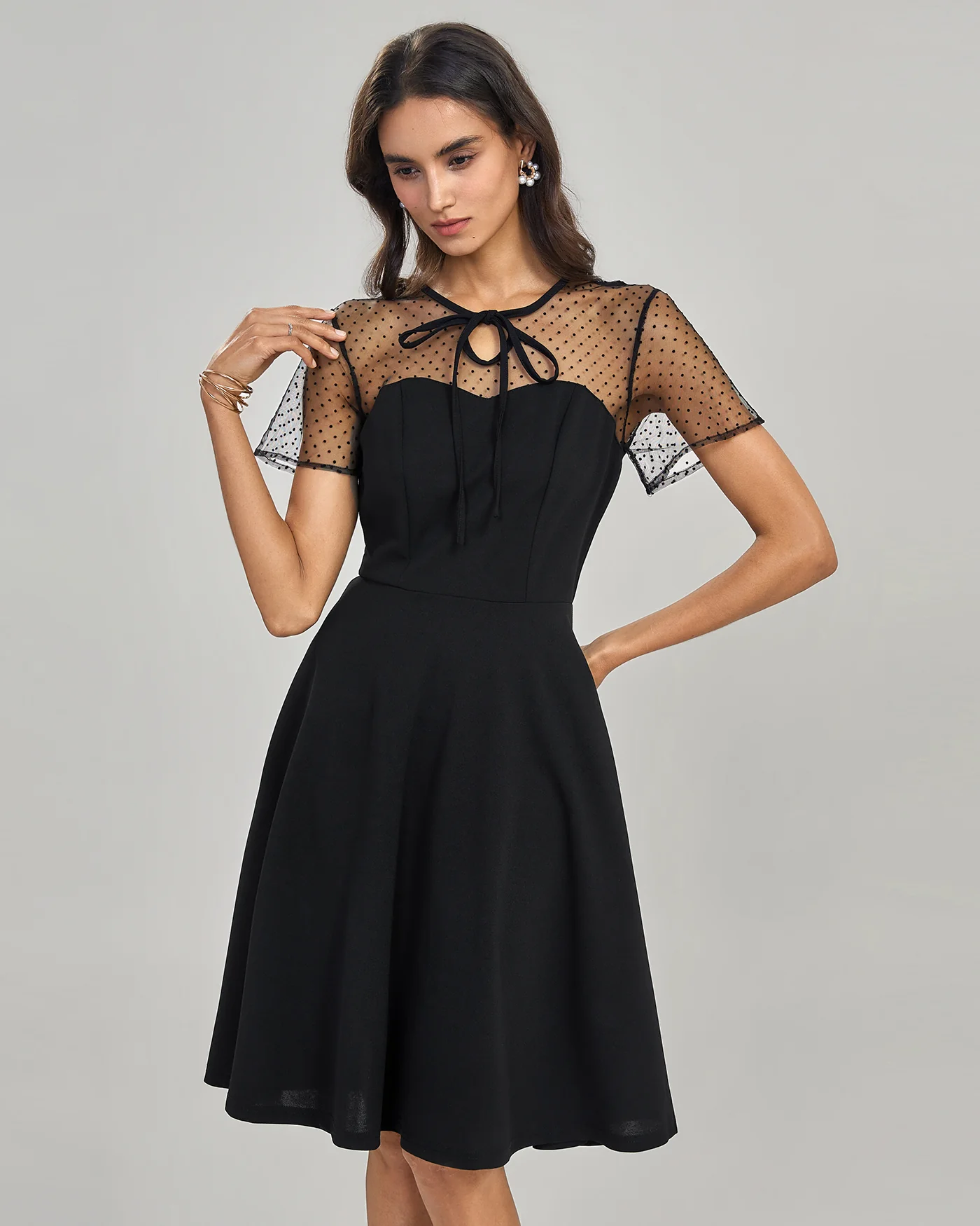 Black See Through Mini Dress