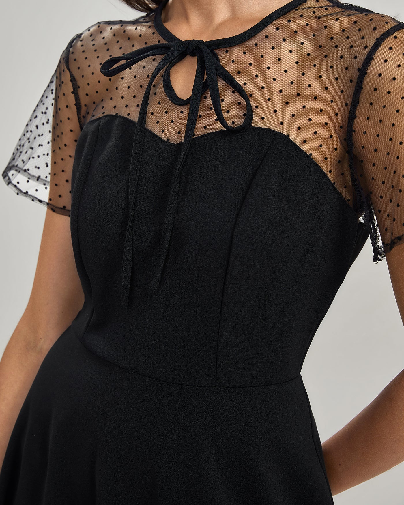 Black See Through Mini Dress - Image 2