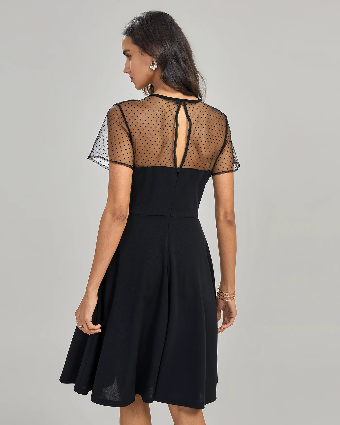 Black See Through Mini Dress - Image 4