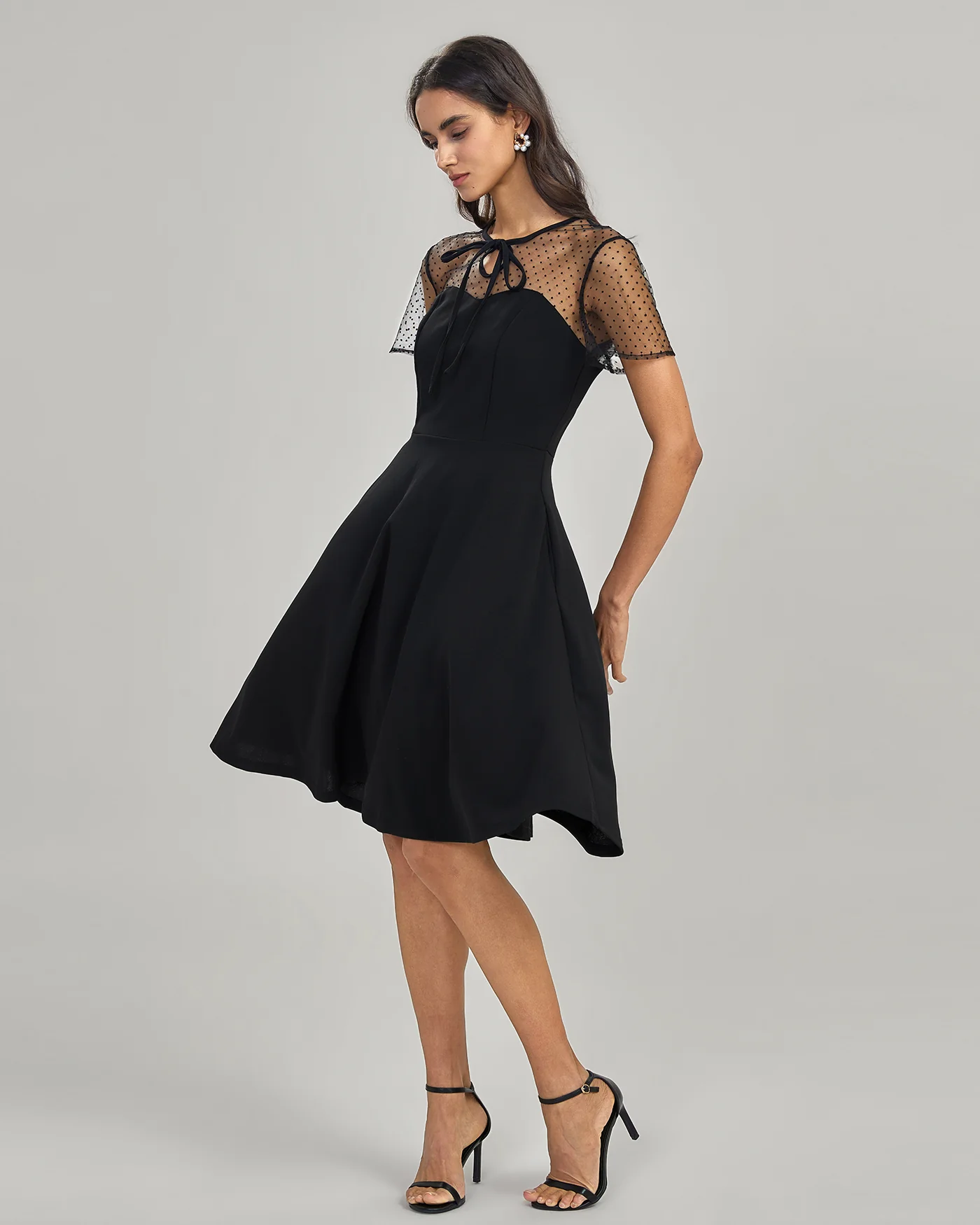 Black See Through Mini Dress - Image 5