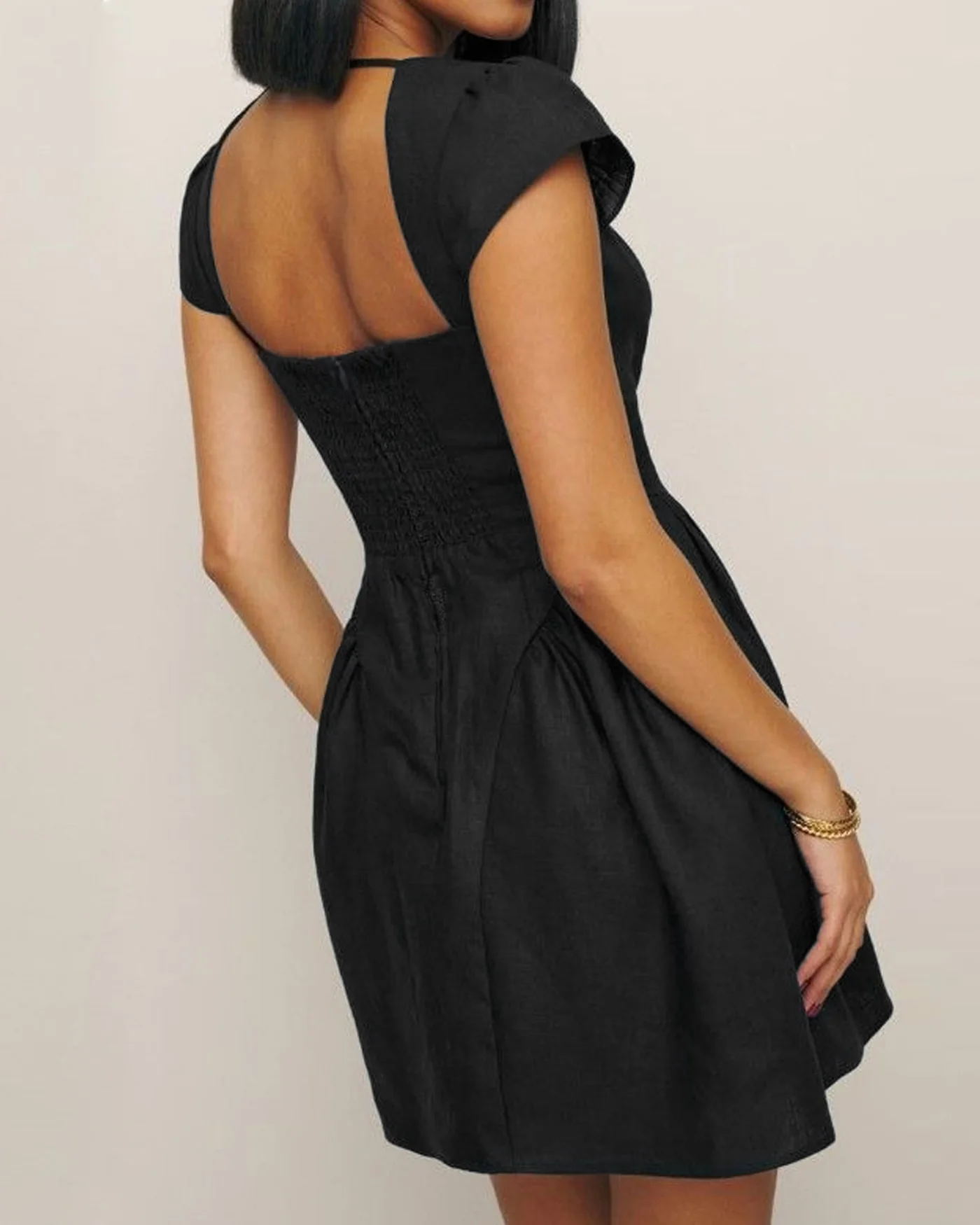 Black Square Neck Mini Dress - Image 2