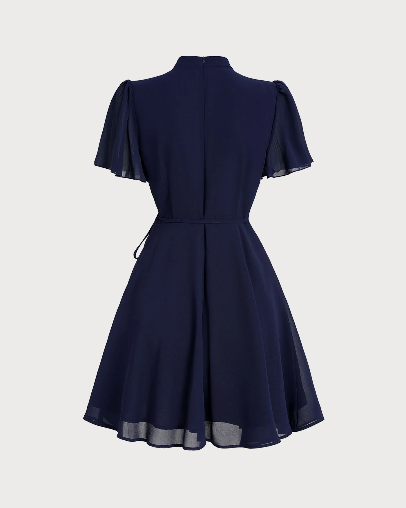 Blue Butterfly Sleeve Mini Dress - Image 8