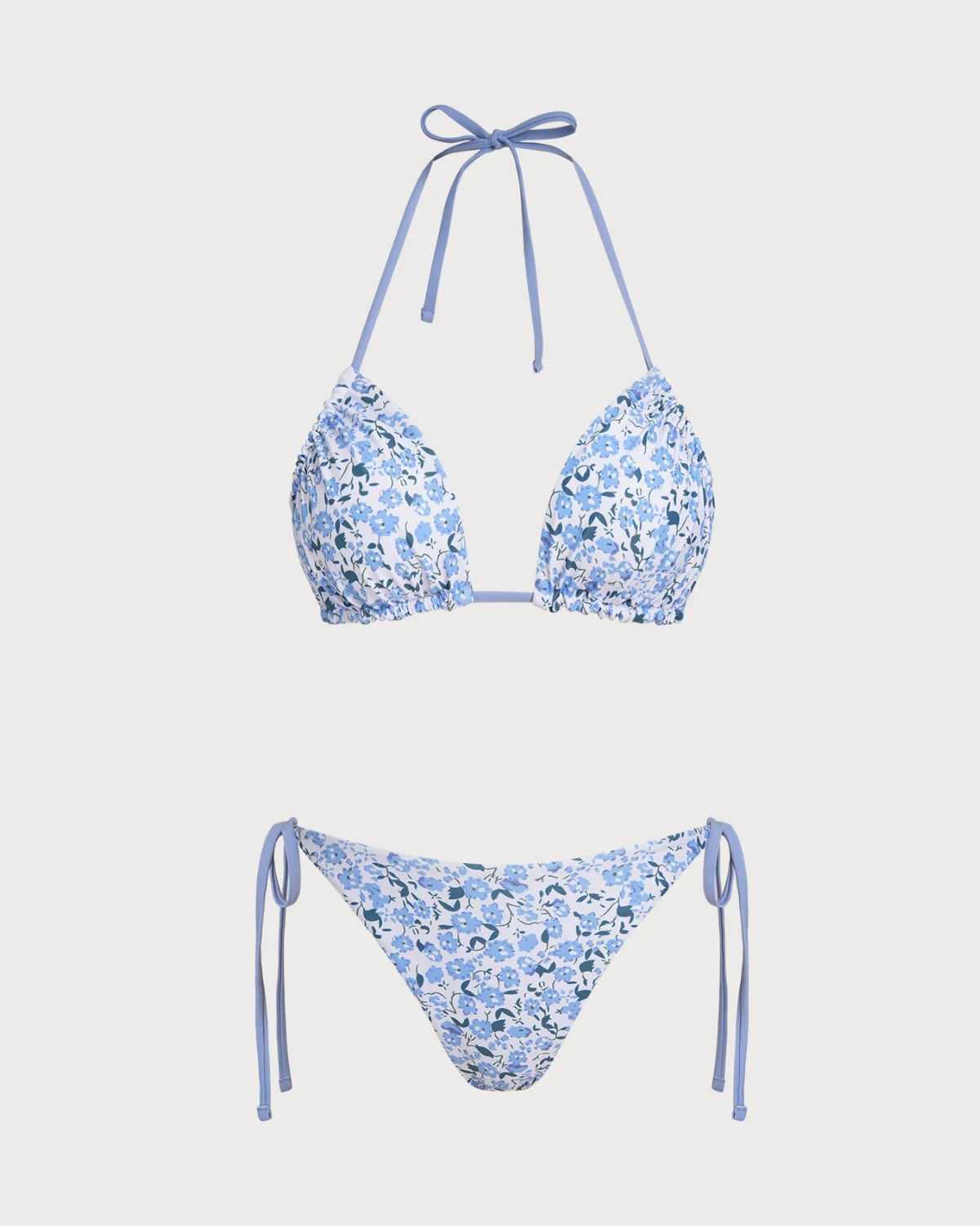Blue Floral Triangle Bikini Set - Image 7