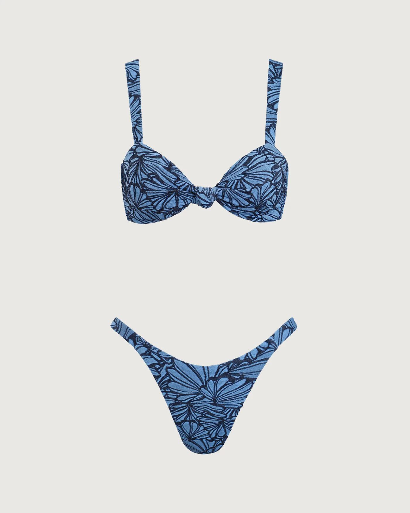 Blue Floral Twist Bikini Set - Image 7