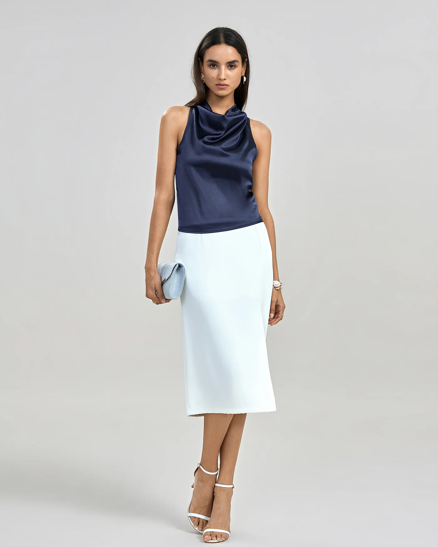 Blue Halter Tie Tank Top - Image 6