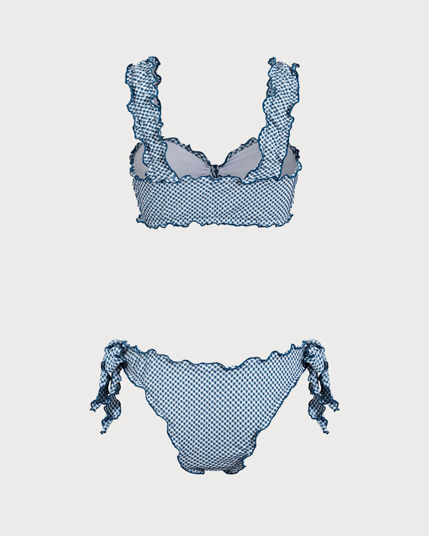 Blue Jacquard Bikini Set - Image 3