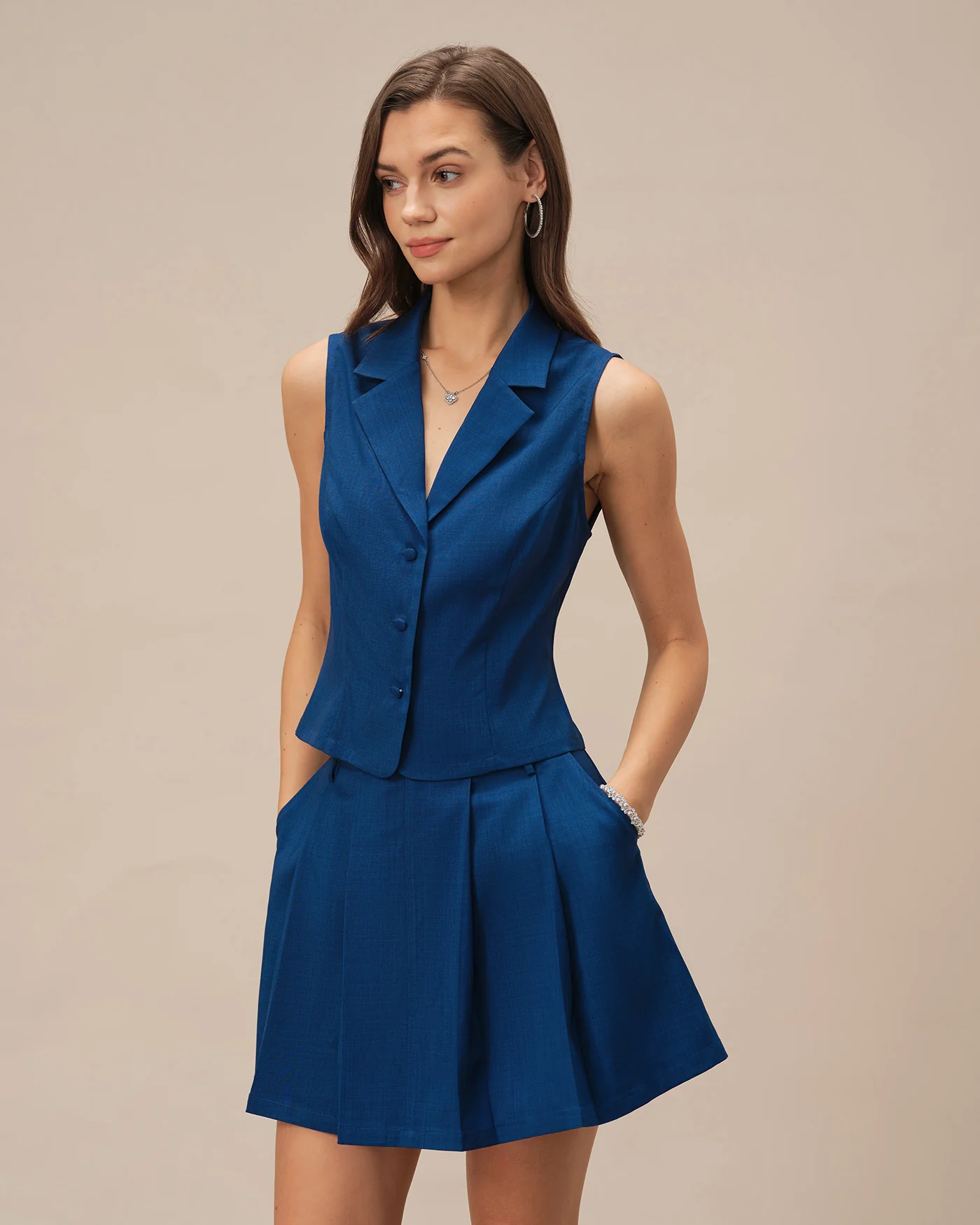 Blue Pockets A-Line Mini Skirt - Image 4