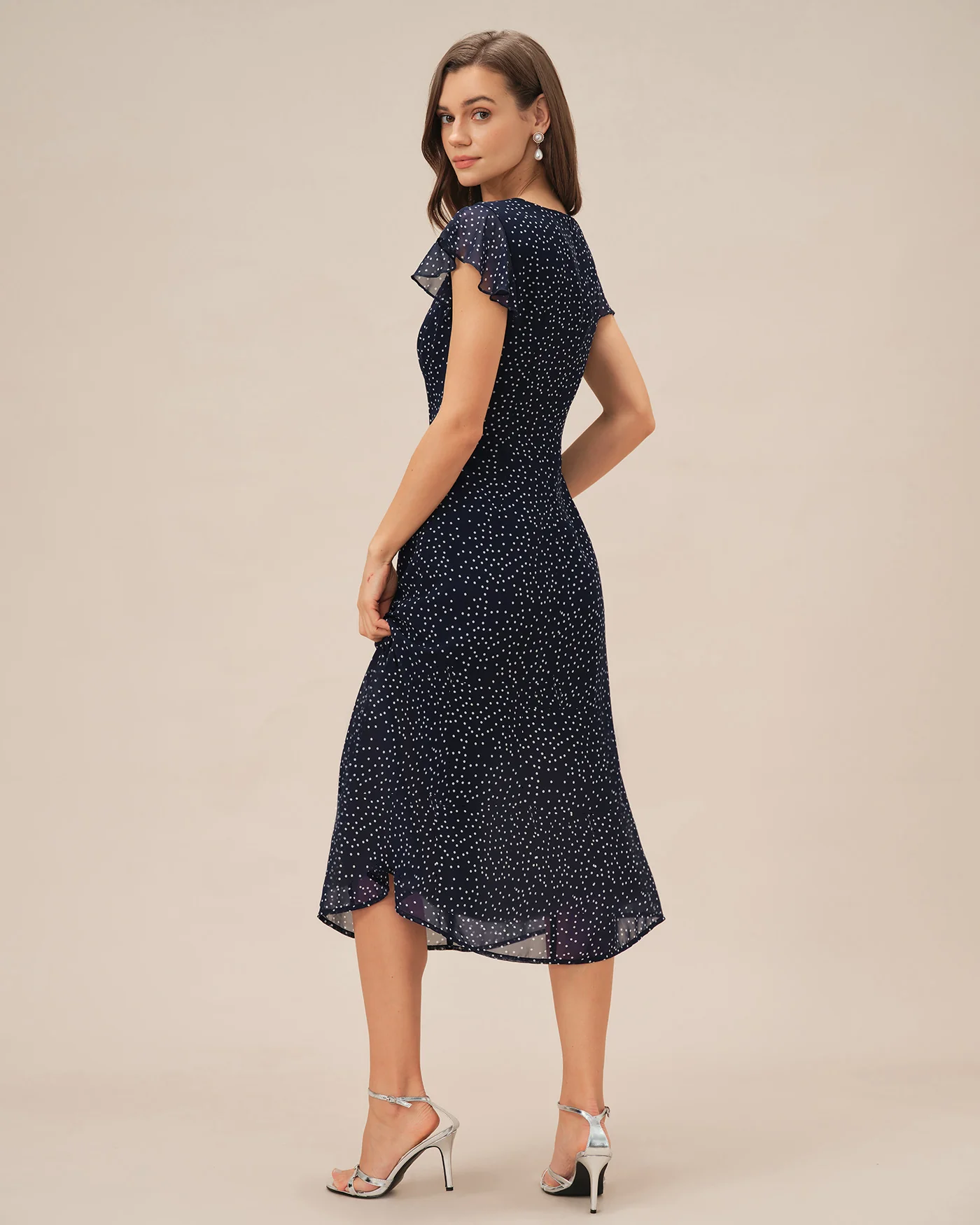 Blue Polka Dot Midi Dress - Image 5