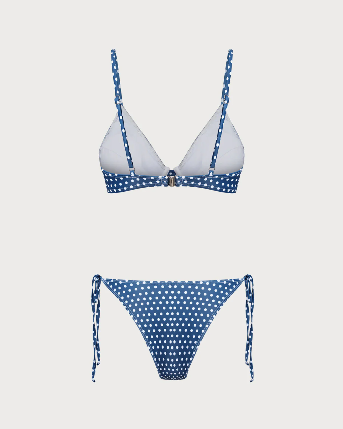 Blue Polka Dot Underwire Bikini Set - Image 3