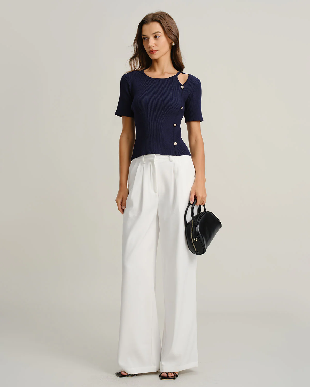 Blue Slim Knit Tee - Image 4