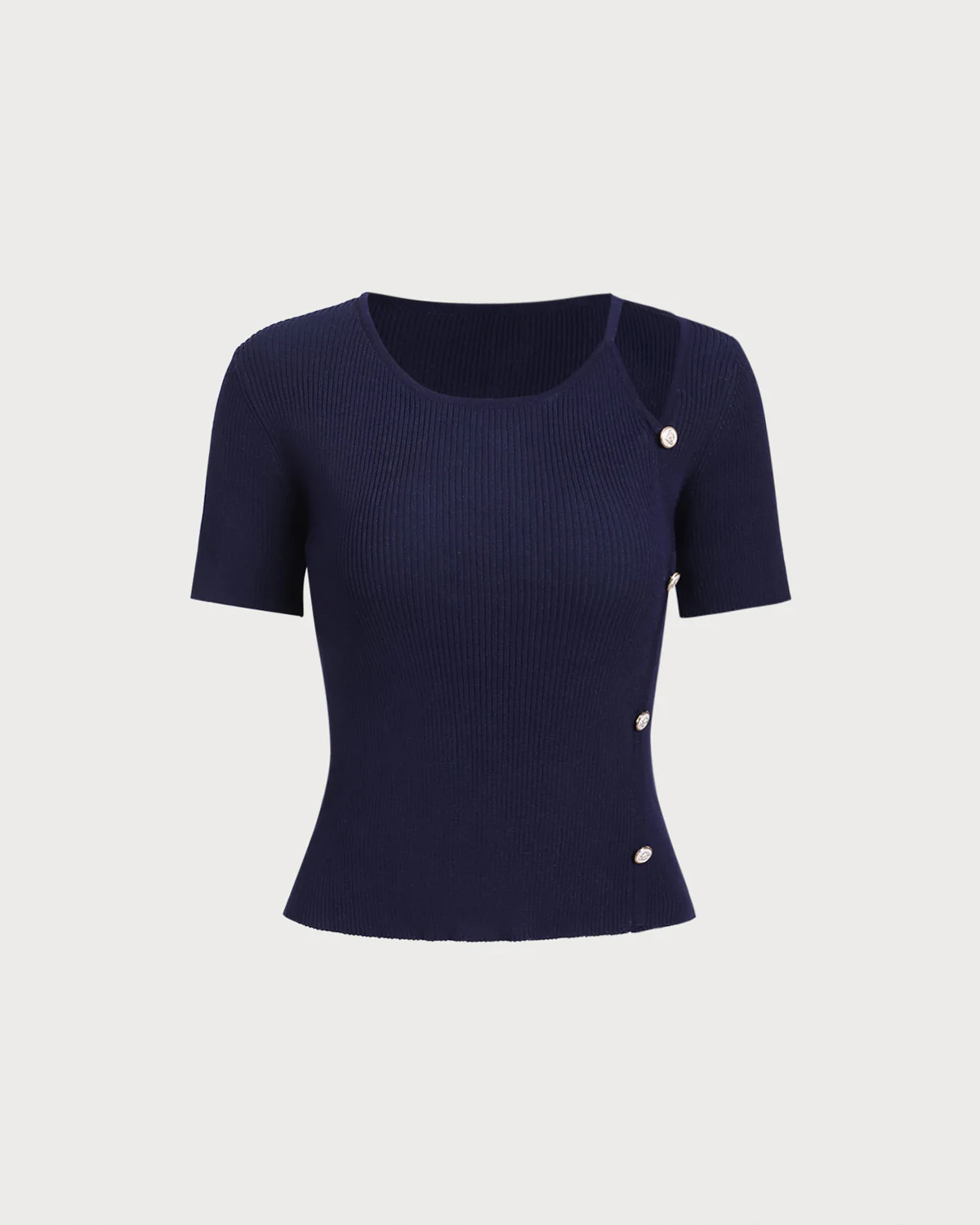 Blue Slim Knit Tee - Image 5