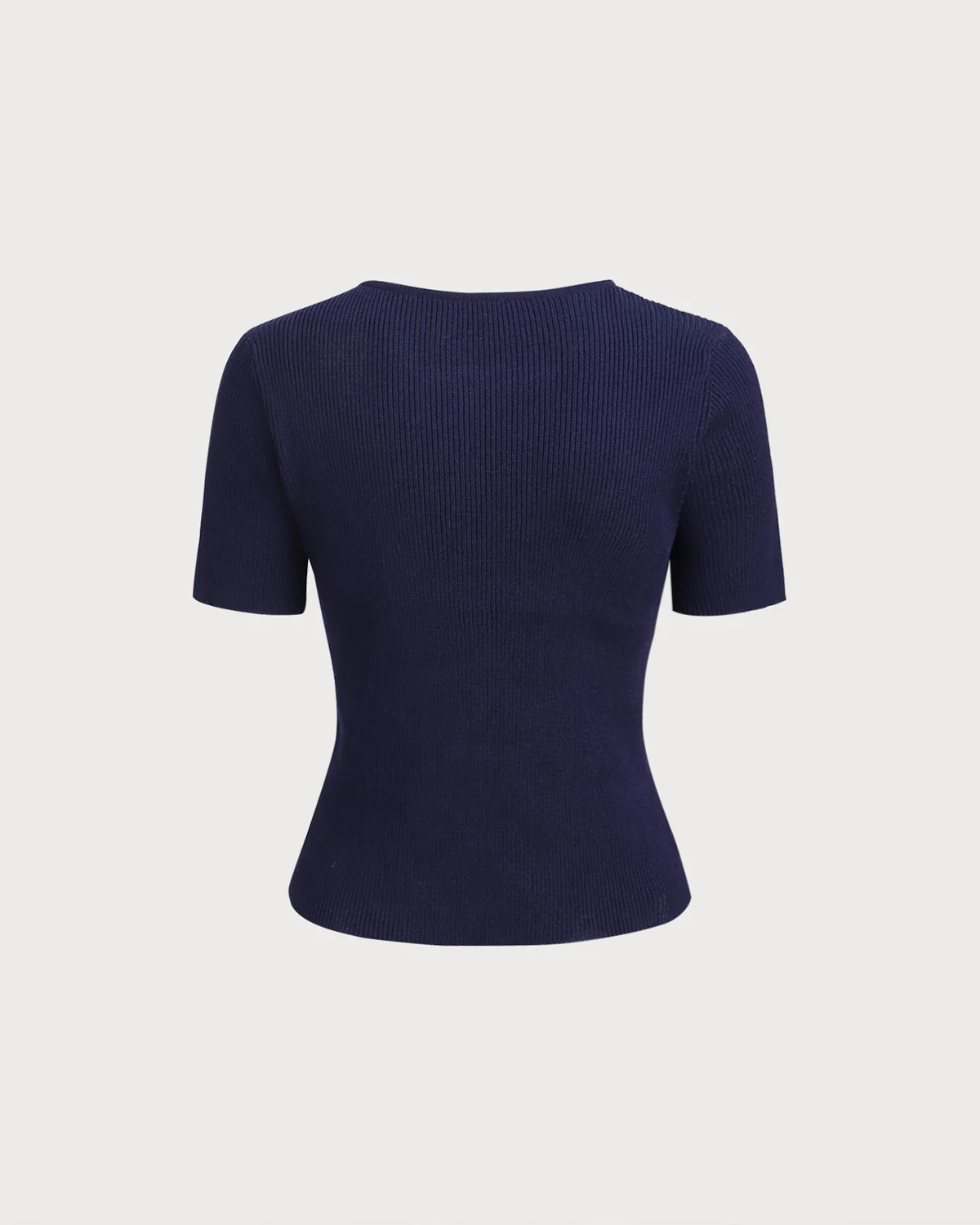 Blue Slim Knit Tee - Image 6