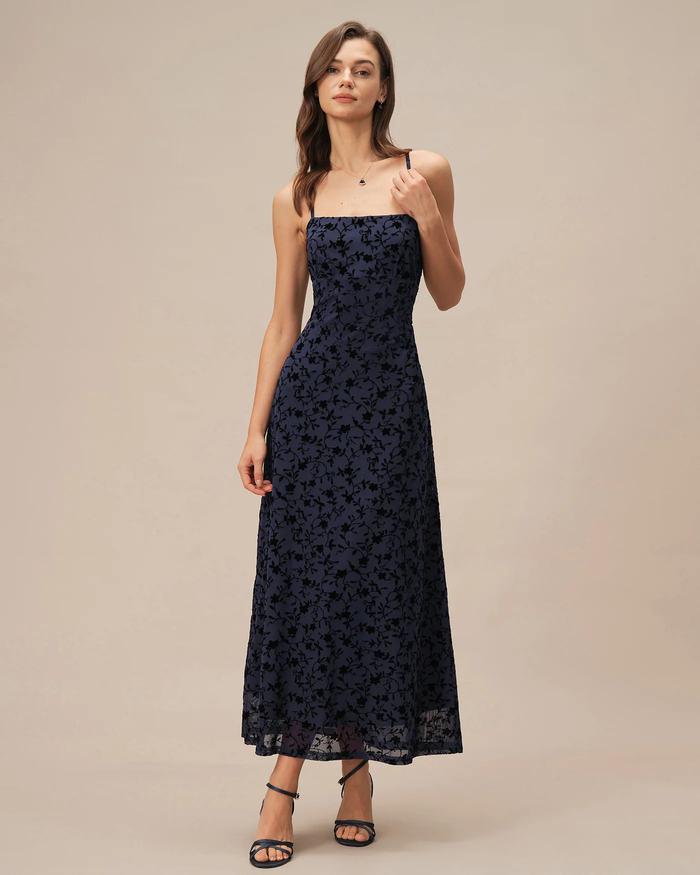 Blue X Cross Floral Slip Maxi Dress - Image 4