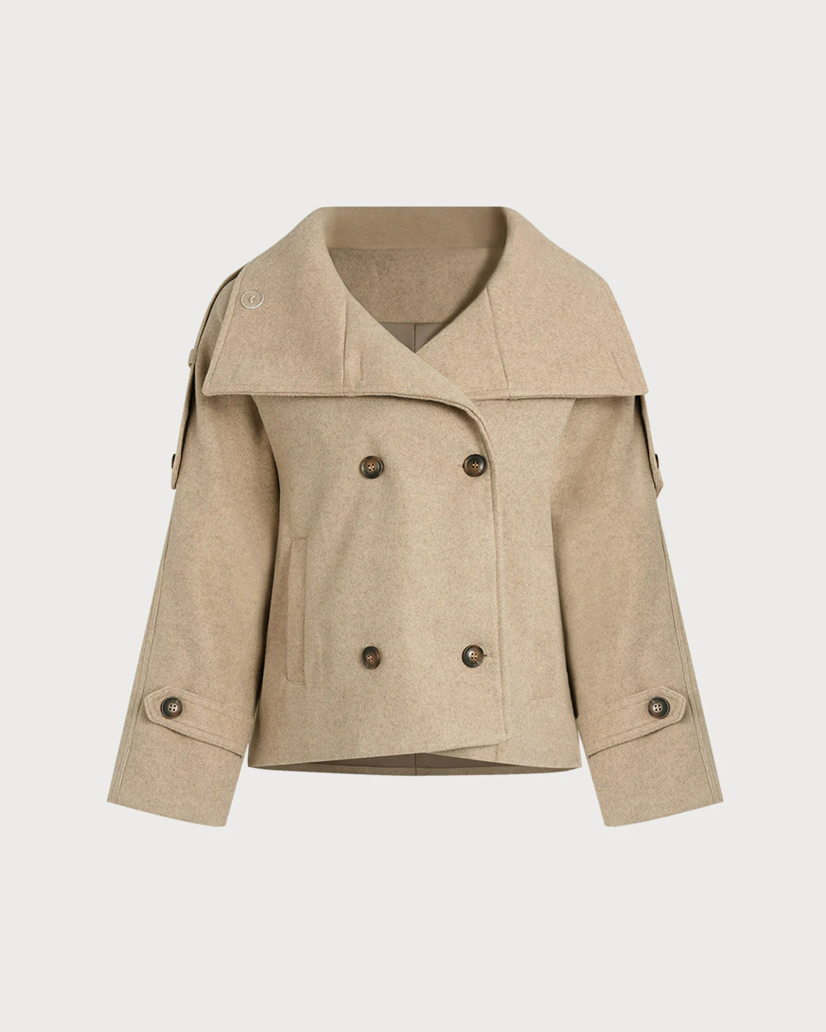 Camel Double Breasted Pocket Jacket