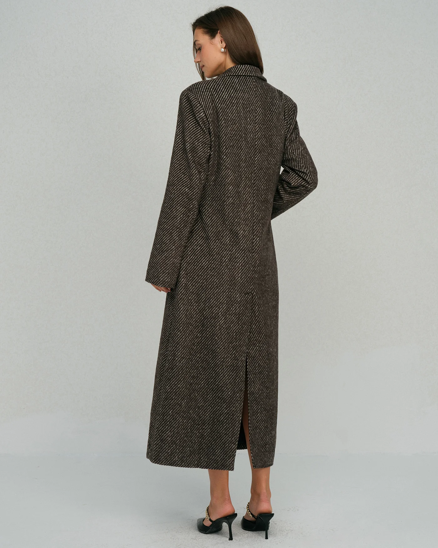 Coffee Button Notched Coat - Image 6
