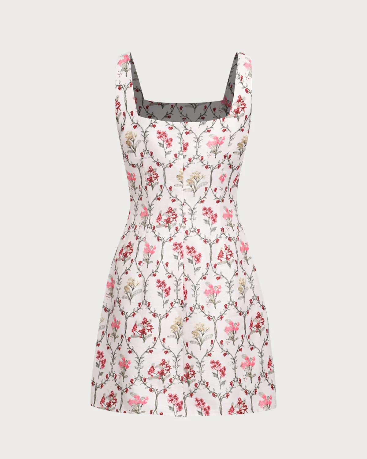 Floral Square Neck A-Line Slip Mini Dress - Image 6