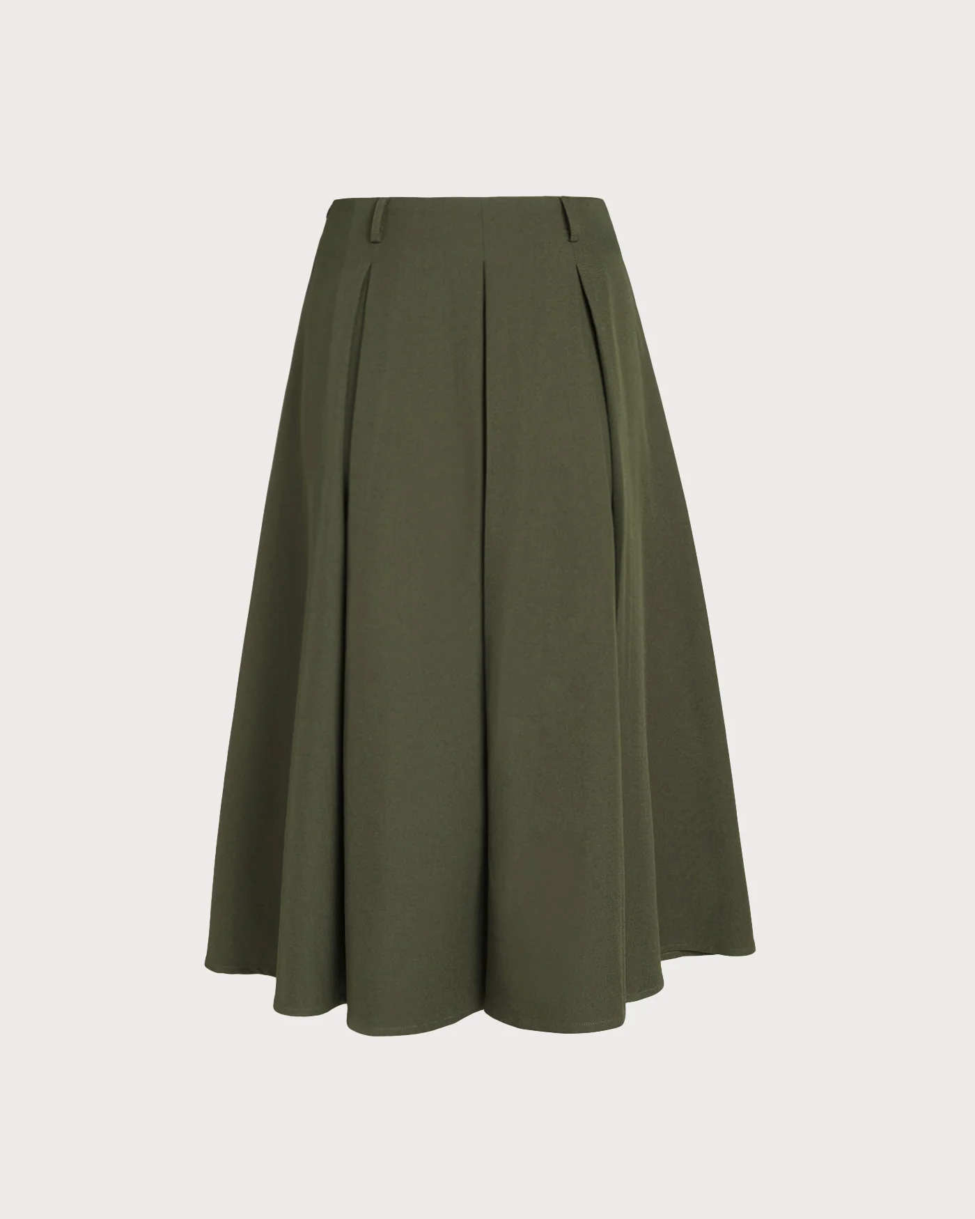 Green A-Line Pleated Midi Skirt - Image 2