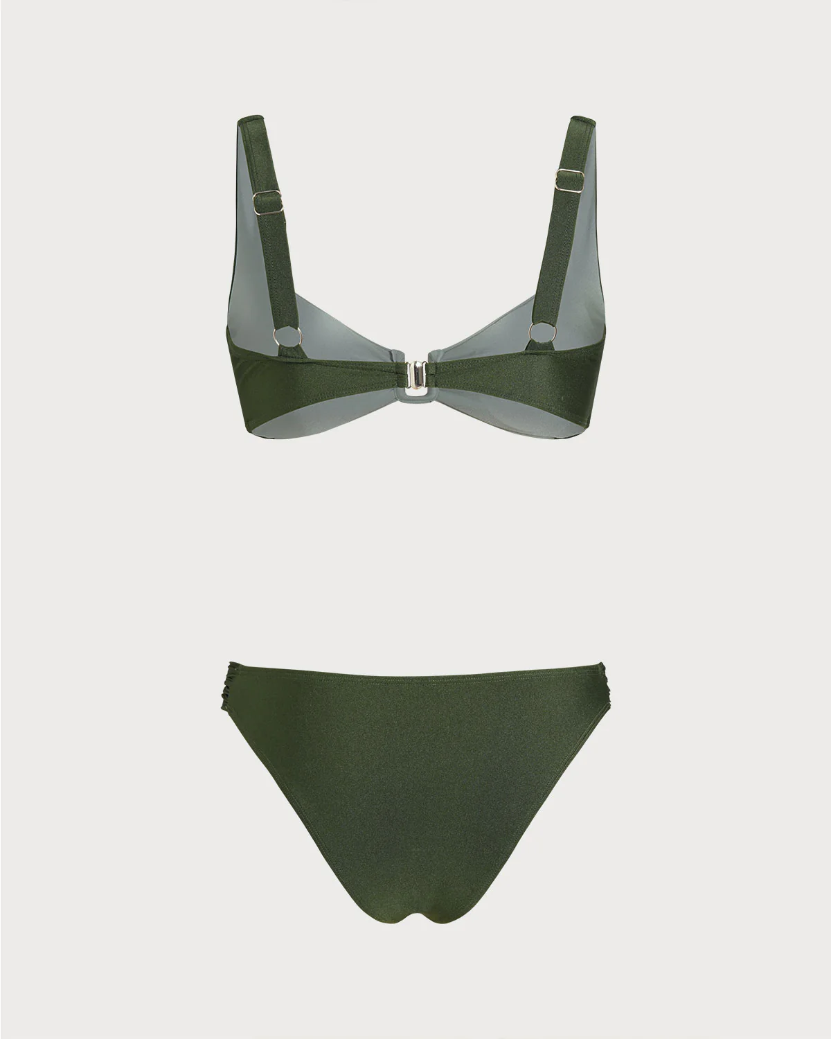 Green Contrasting Bralette Bikini Sets - Image 4