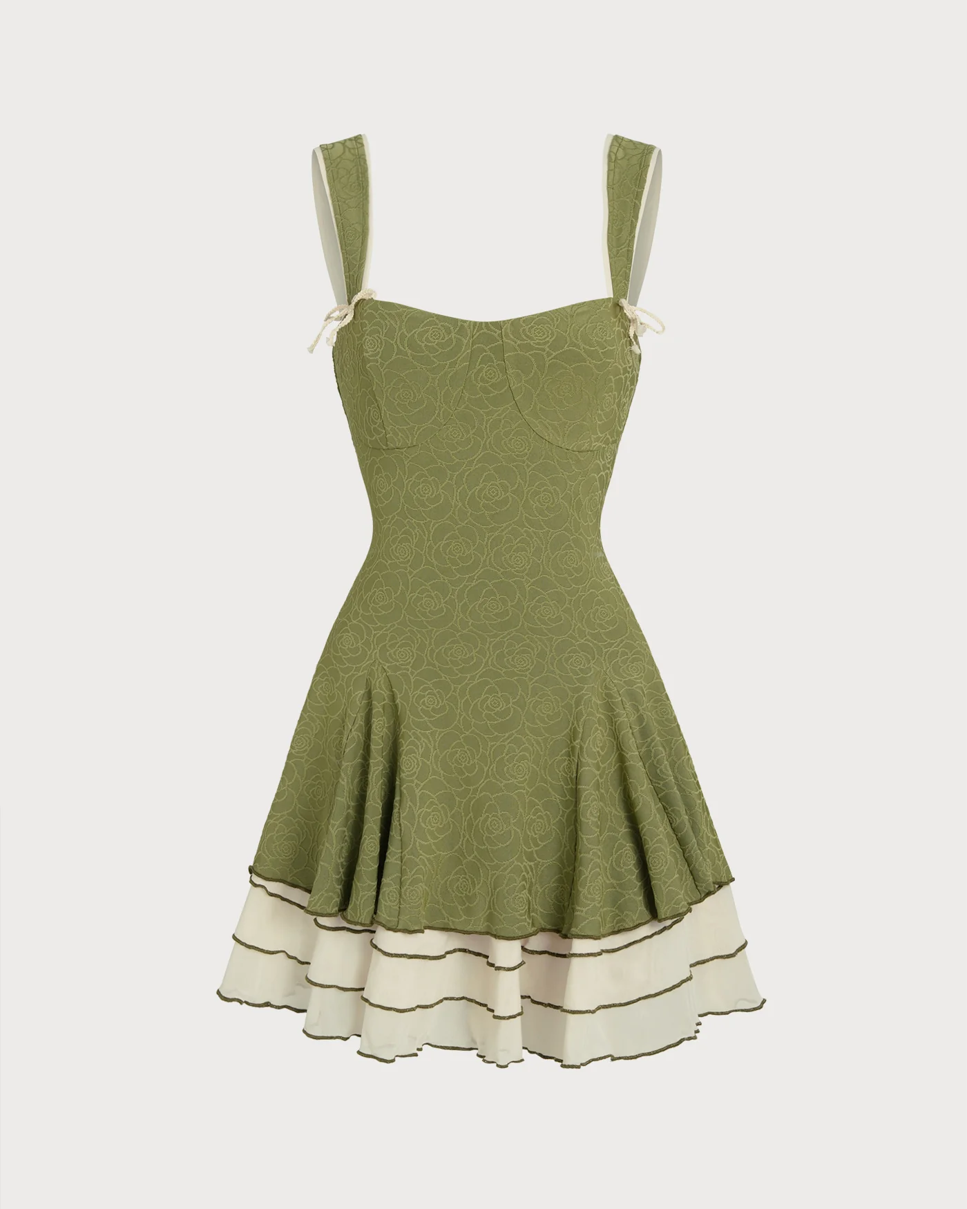 Green Contrasting Slip Mini Dress - Image 7