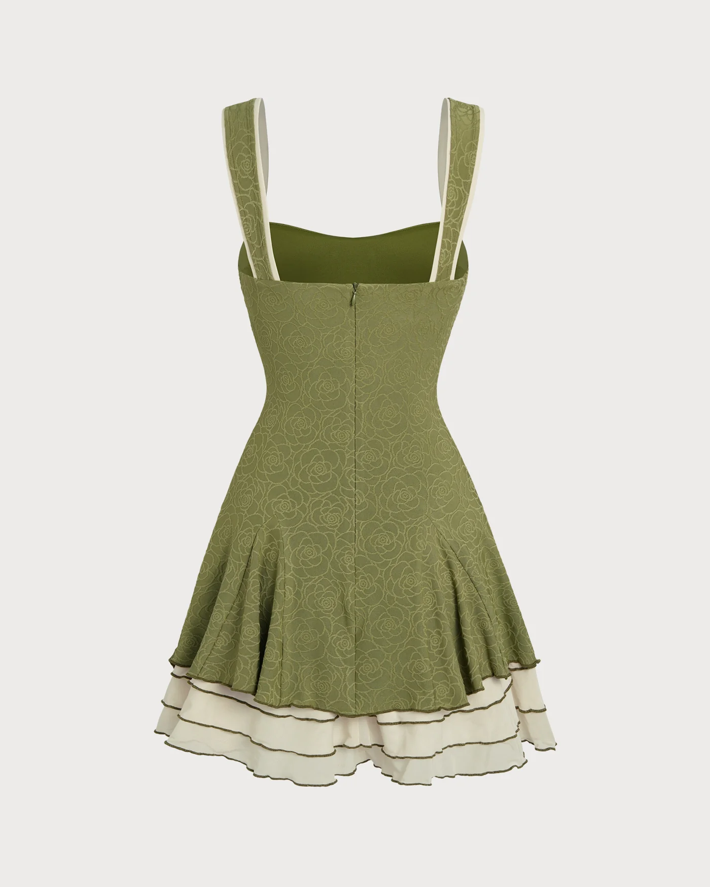 Green Contrasting Slip Mini Dress - Image 8