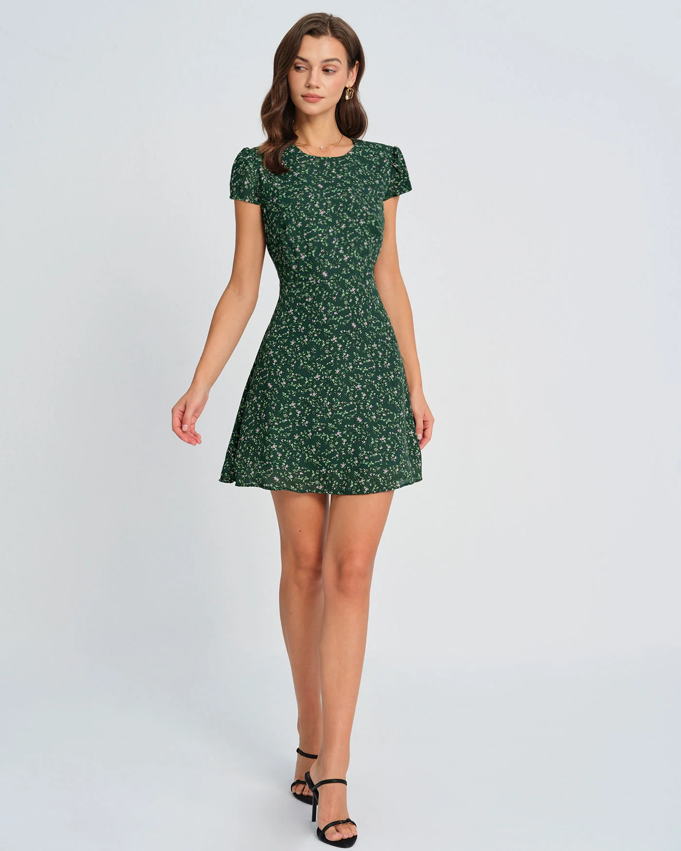 Green Floral Mini Dress - Image 6