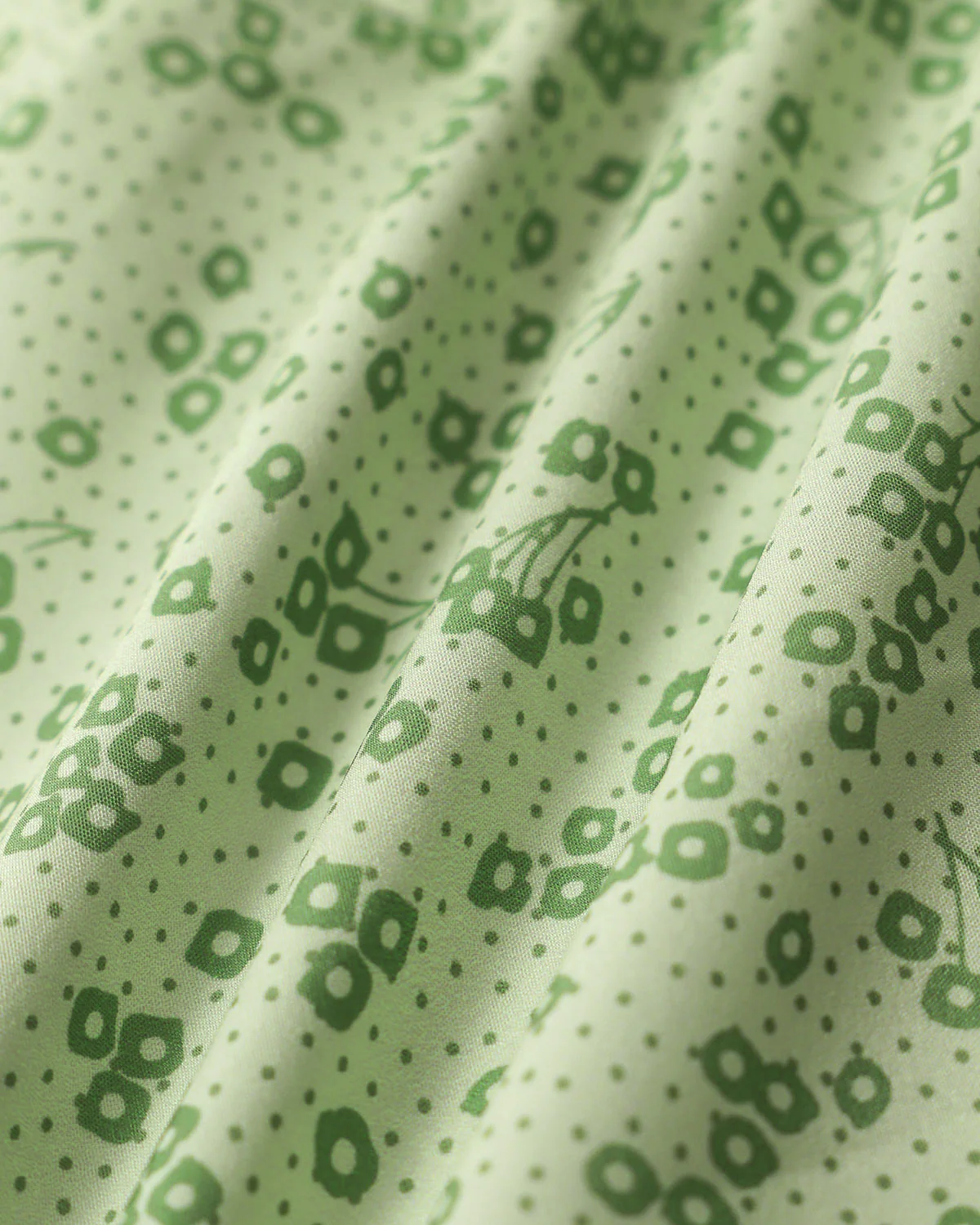 Green Floral Square Neck Puffed Sleeve Midi Dress - Image 8
