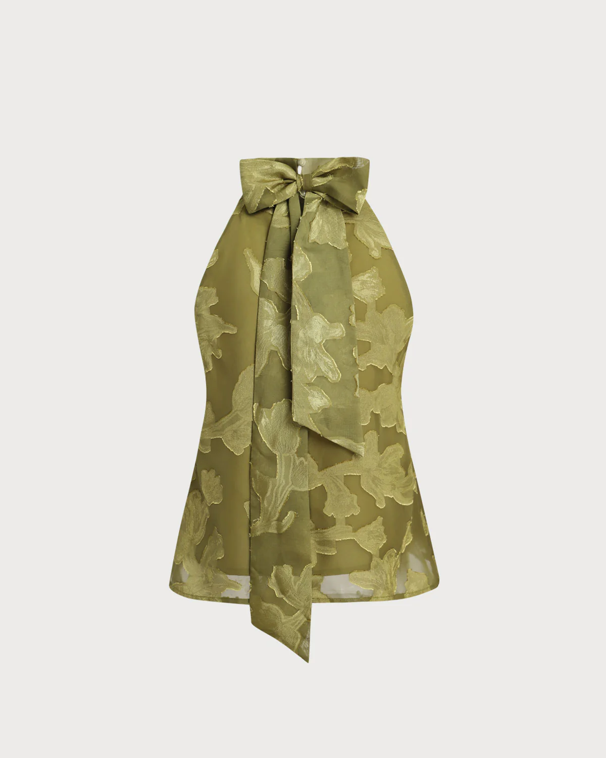 Green Floral Turtle Neck Tank Top - Image 6