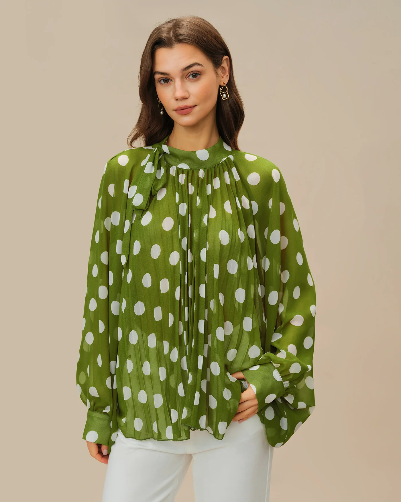 Green Lantern Sleeve Polka Dot Shirt